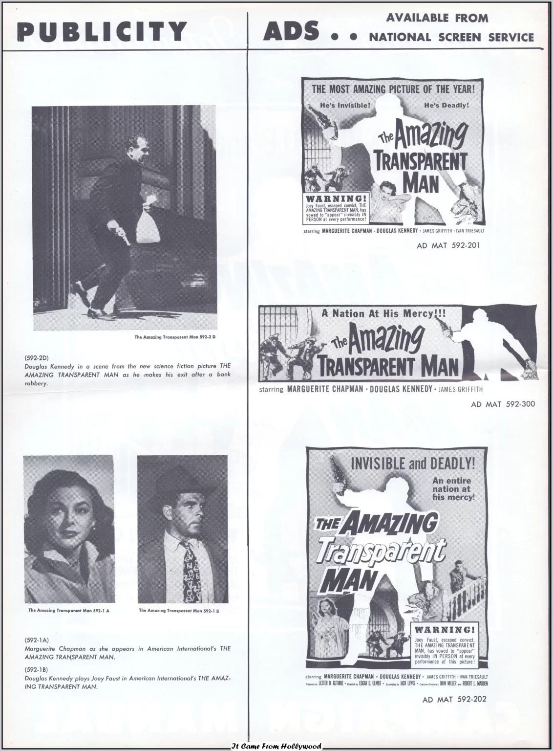 The Amazing Transparent Man pressbook The Amazing Transparent Man pressbook