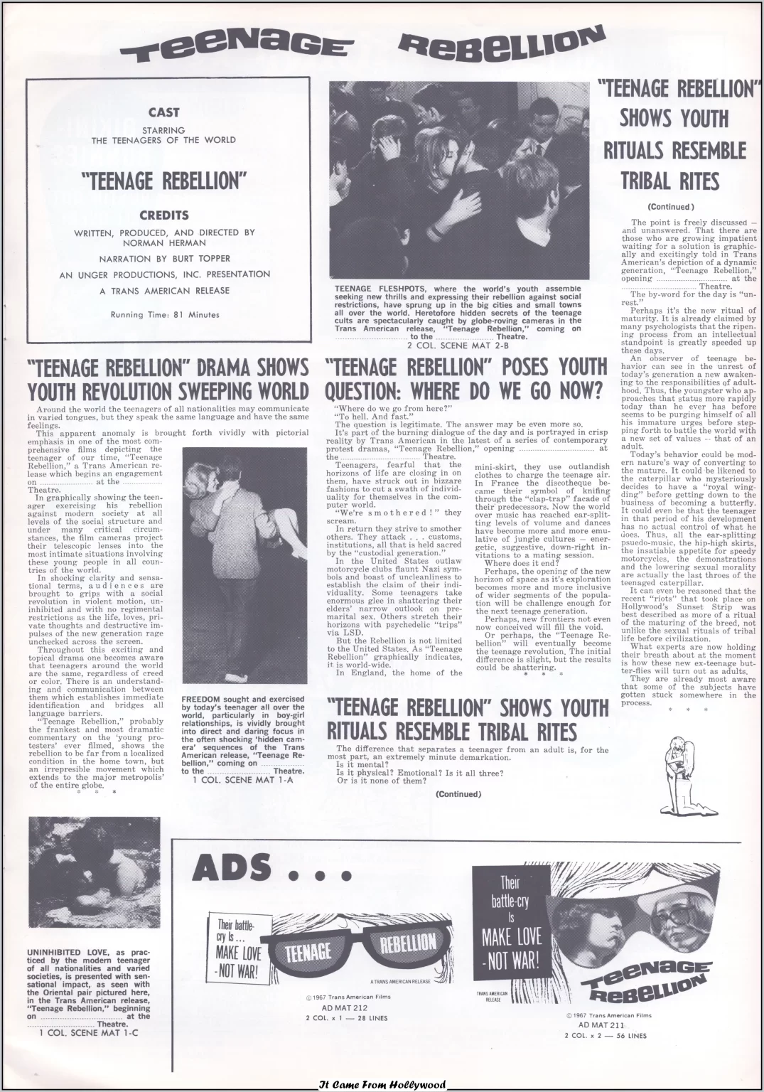 Teenage Rebellion and Its a Bikini World pressbook Teenage Rebellion and Its a Bikini World pressbook