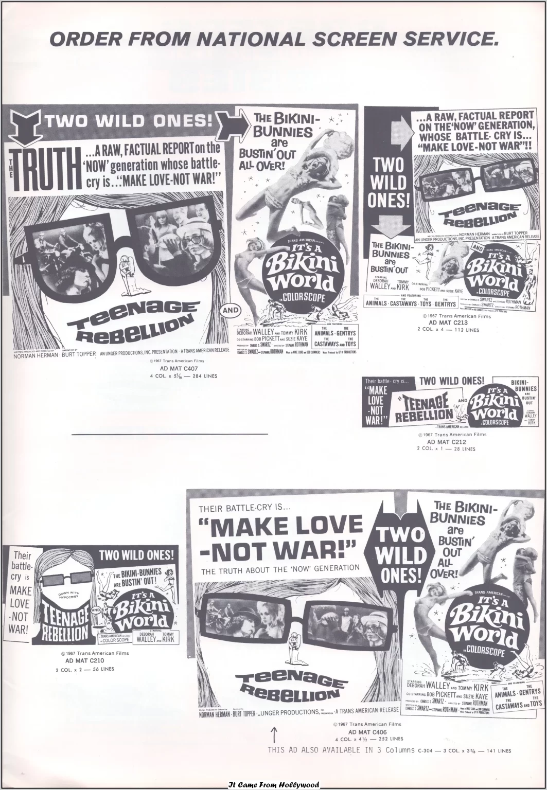 Teenage Rebellion and Its a Bikini World pressbook Teenage Rebellion and Its a Bikini World pressbook