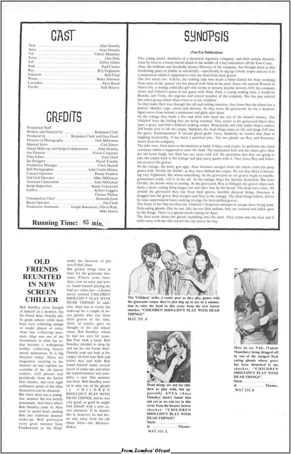 Children Shouldnt Play With Dead Things Pressbook 