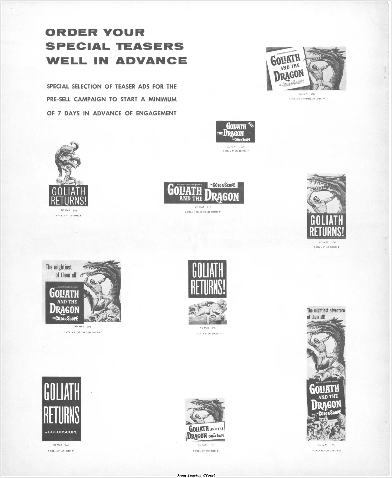 Goliath and the Dragon Pressbook