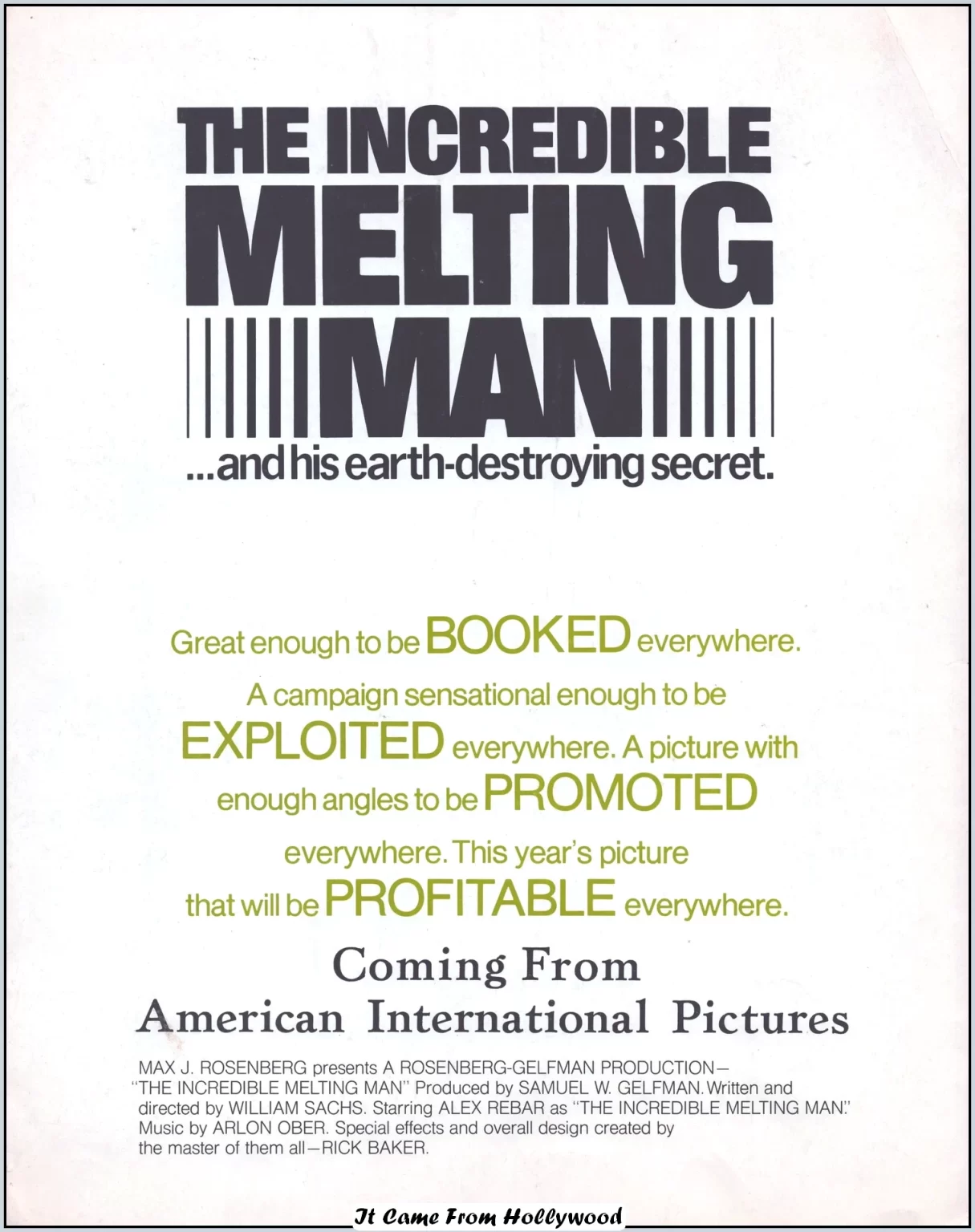 The Incredible Melting Man teaser promo The Incredible Melting Man teaser promo