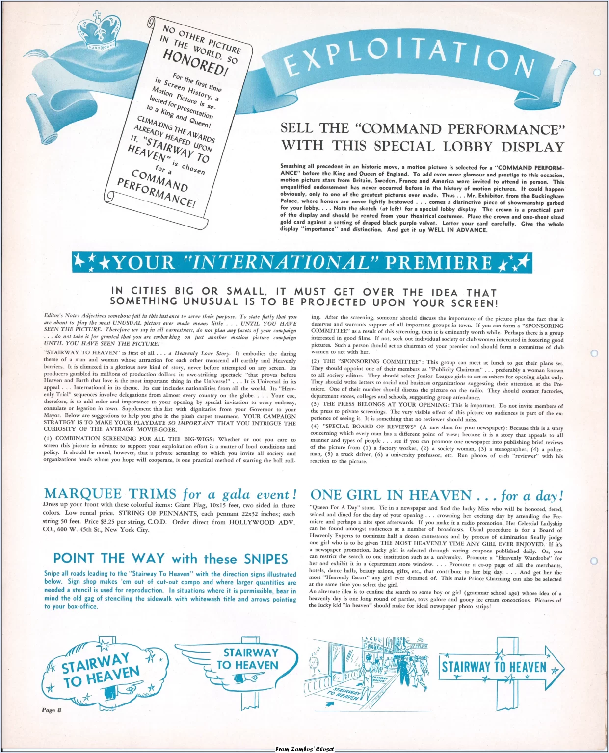 Stairway to Heaven (1946) Pressbook It's Heavenly