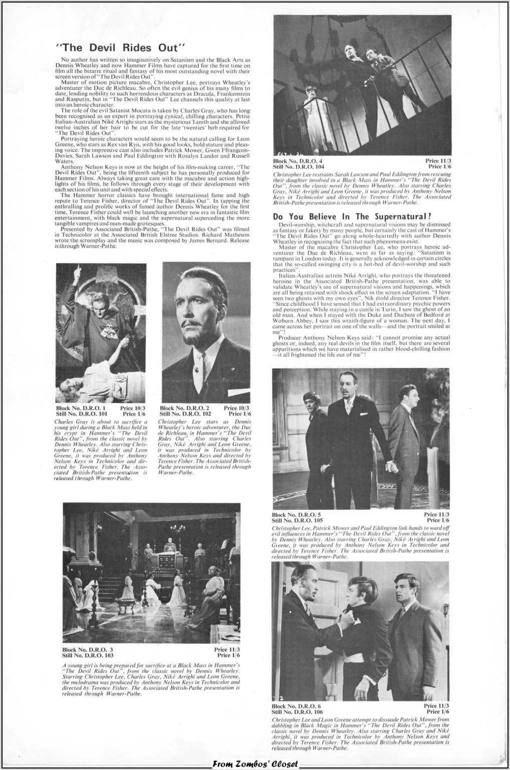 The Devil Rises Out movie pressbook