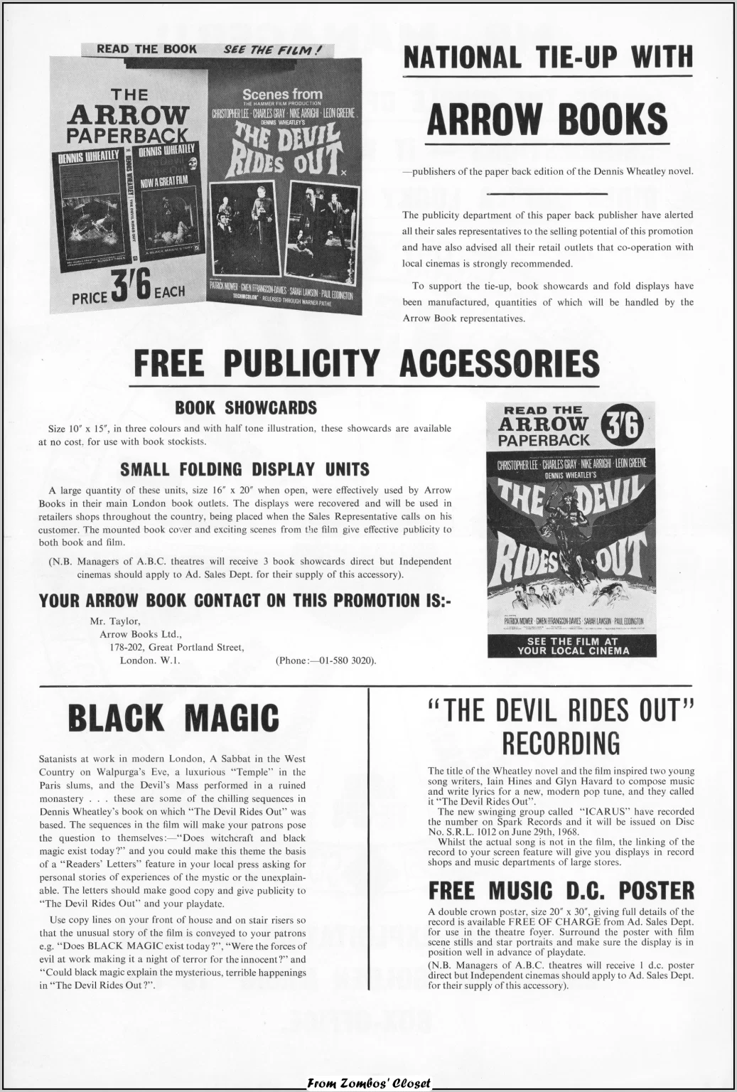 The Devil Rises Out movie pressbook