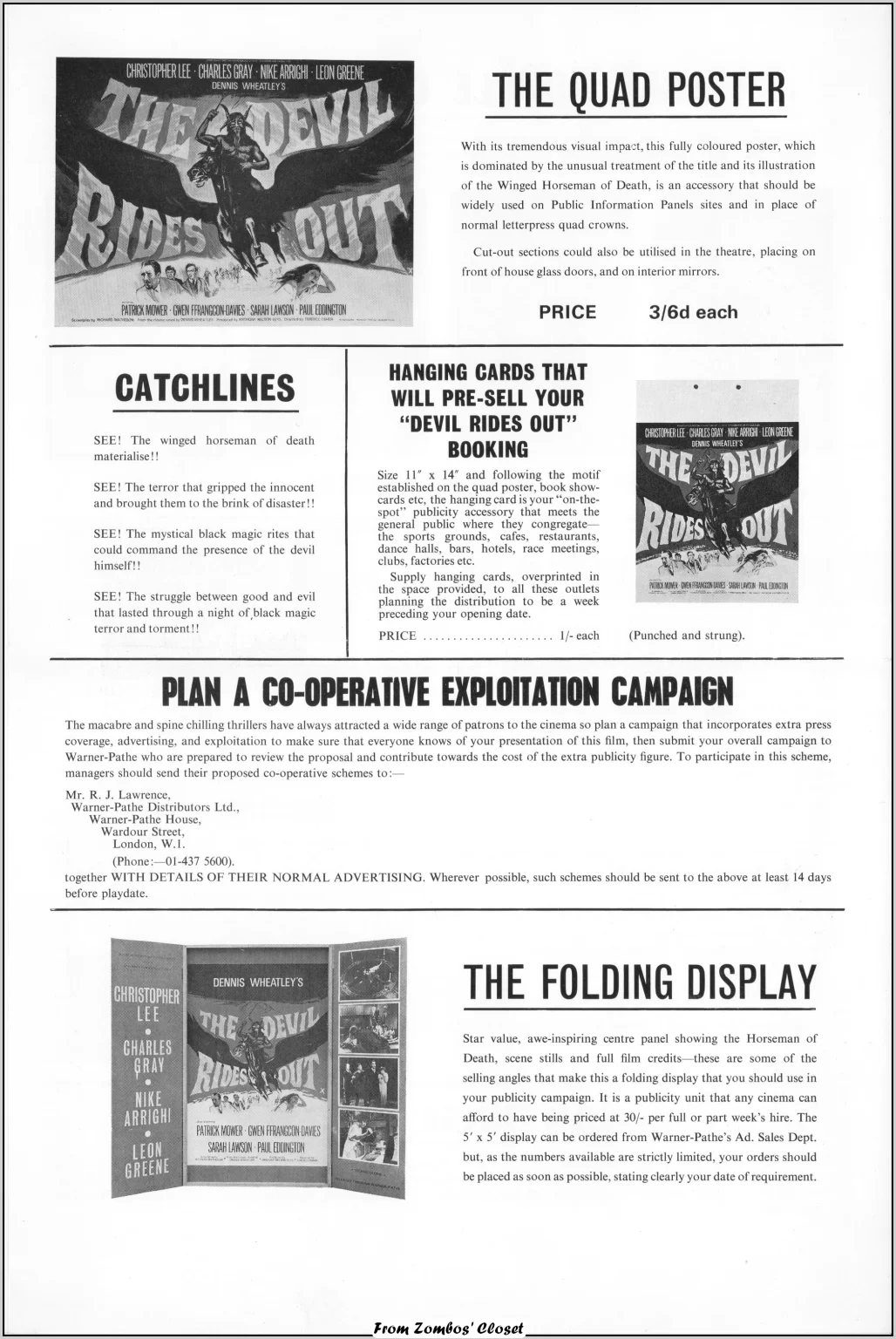 The Devil Rises Out movie pressbook