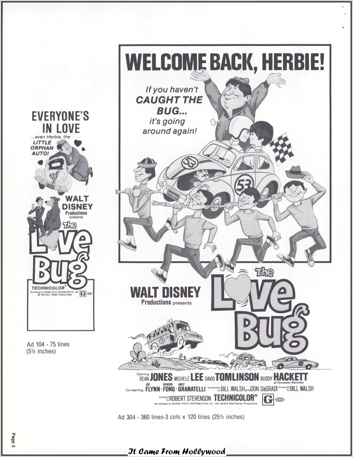 the Love Bug movie ad pad