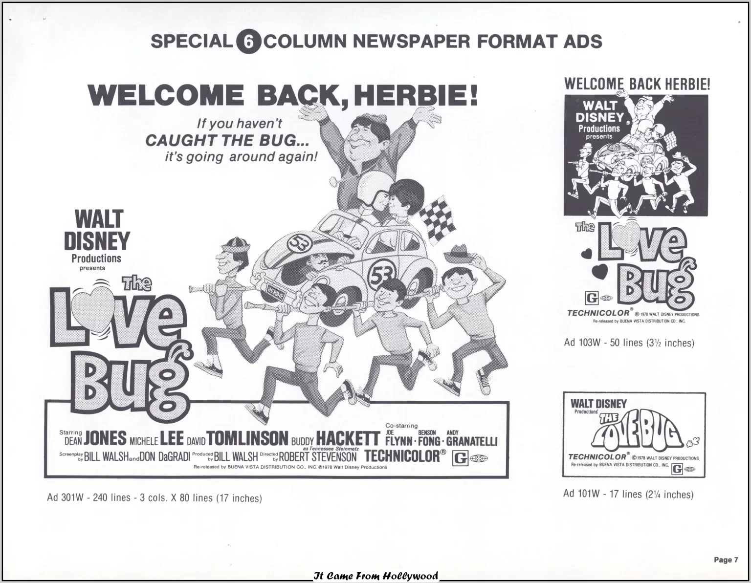 the Love Bug movie ad pad