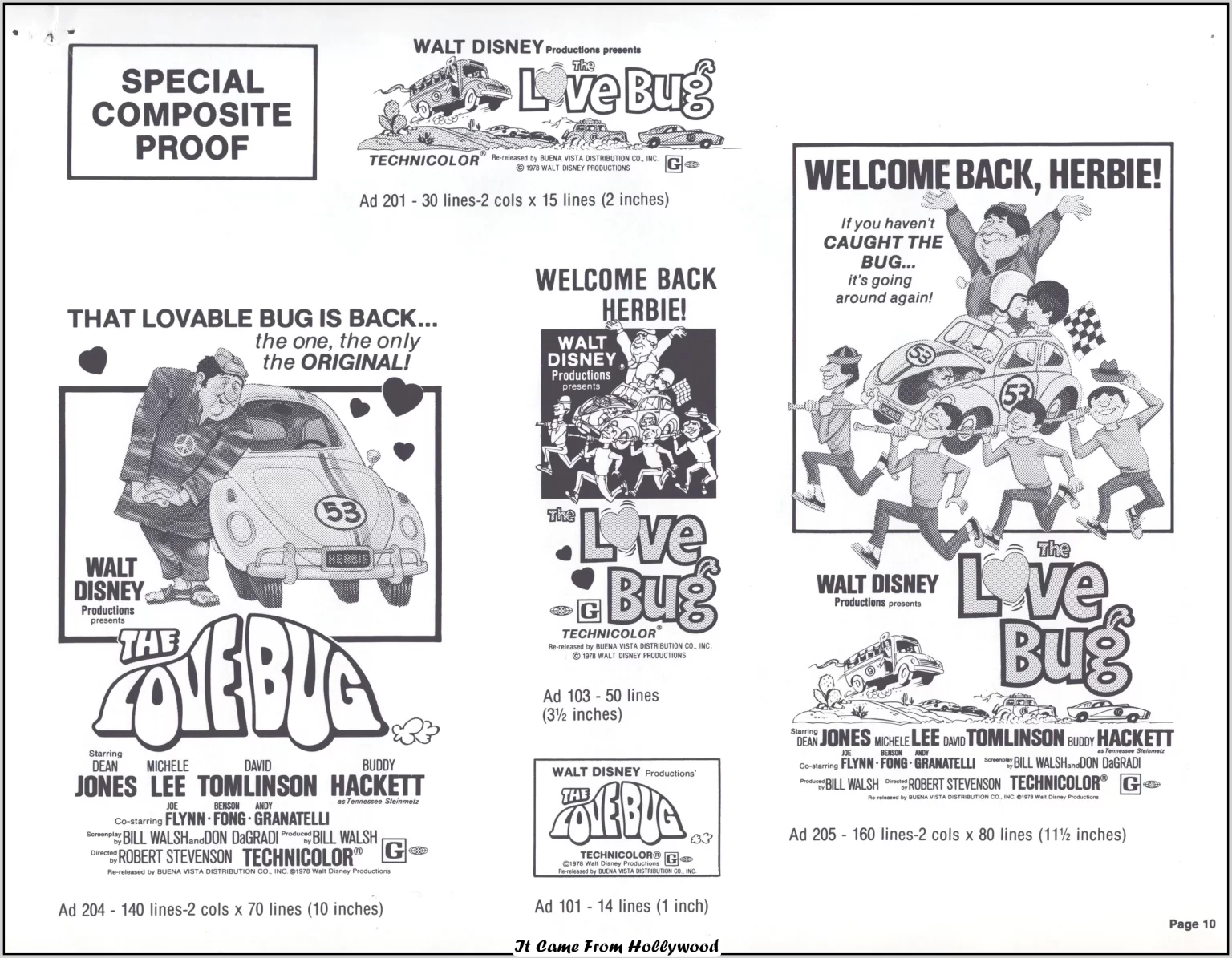 the Love Bug movie ad pad