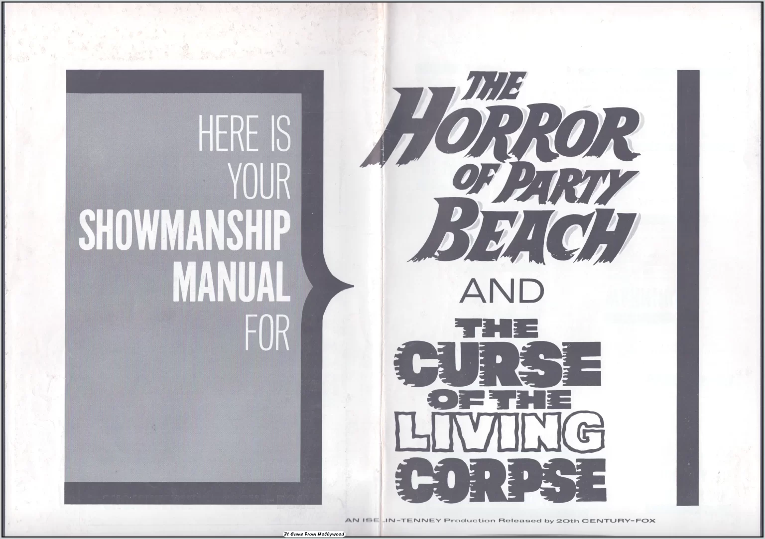horror of party beach and curse of the living corpse double bill pressbook horror of party beach and curse of the living corpse double bill pressbook