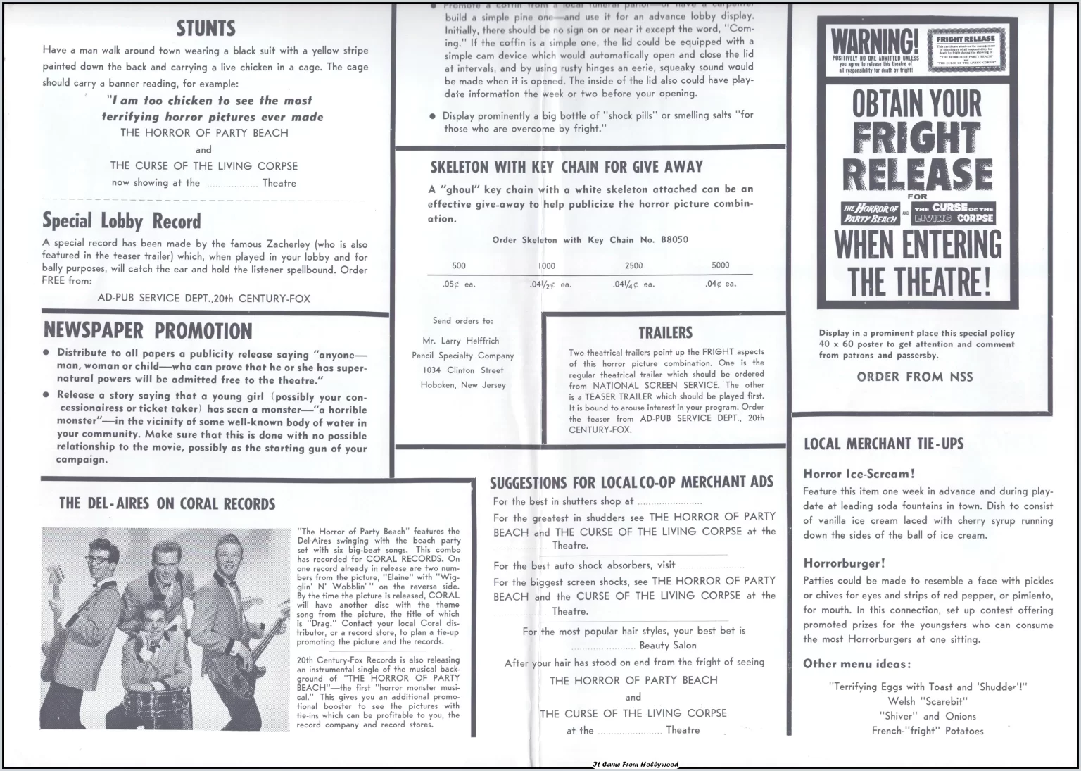 horror of party beach and curse of the living corpse double bill pressbook horror of party beach and curse of the living corpse double bill pressbook
