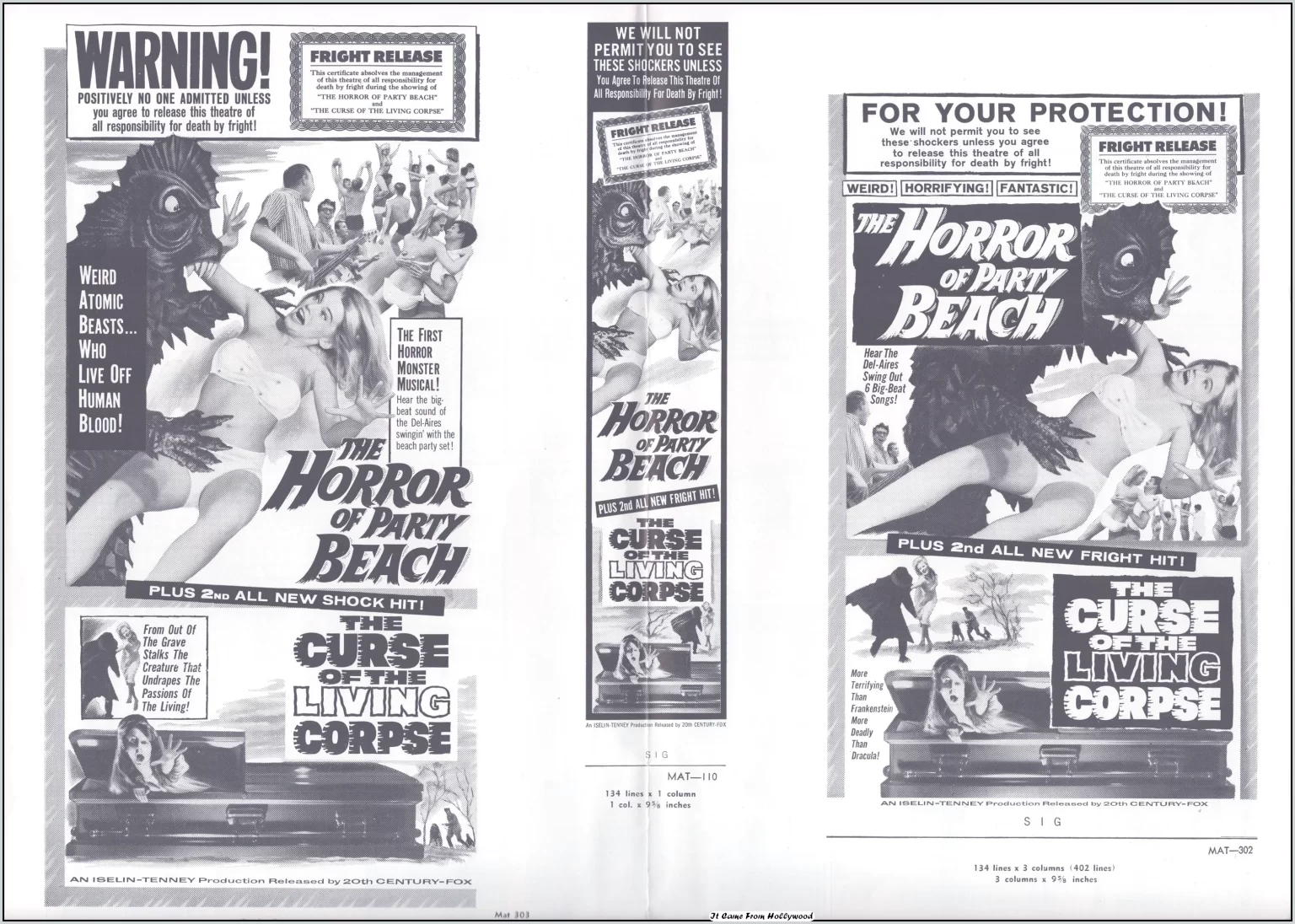horror of party beach and curse of the living corpse double bill pressbook horror of party beach and curse of the living corpse double bill pressbook