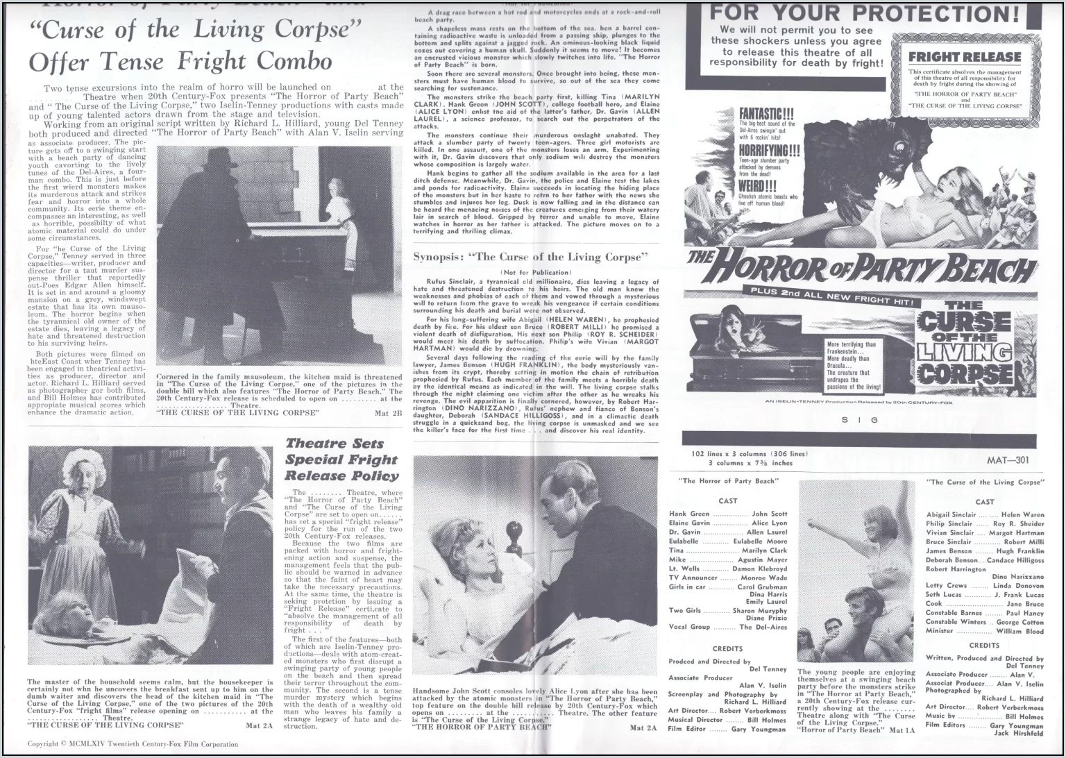 horror of party beach and curse of the living corpse double bill pressbook horror of party beach and curse of the living corpse double bill pressbook