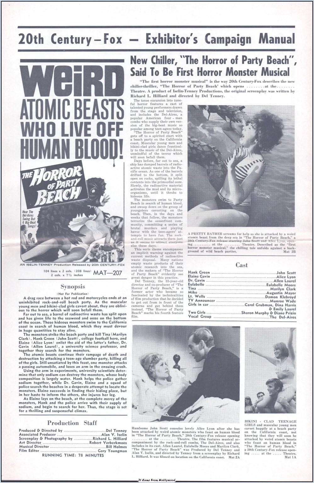 horror of party beach and curse of the living corpse double bill pressbook horror of party beach and curse of the living corpse double bill pressbook