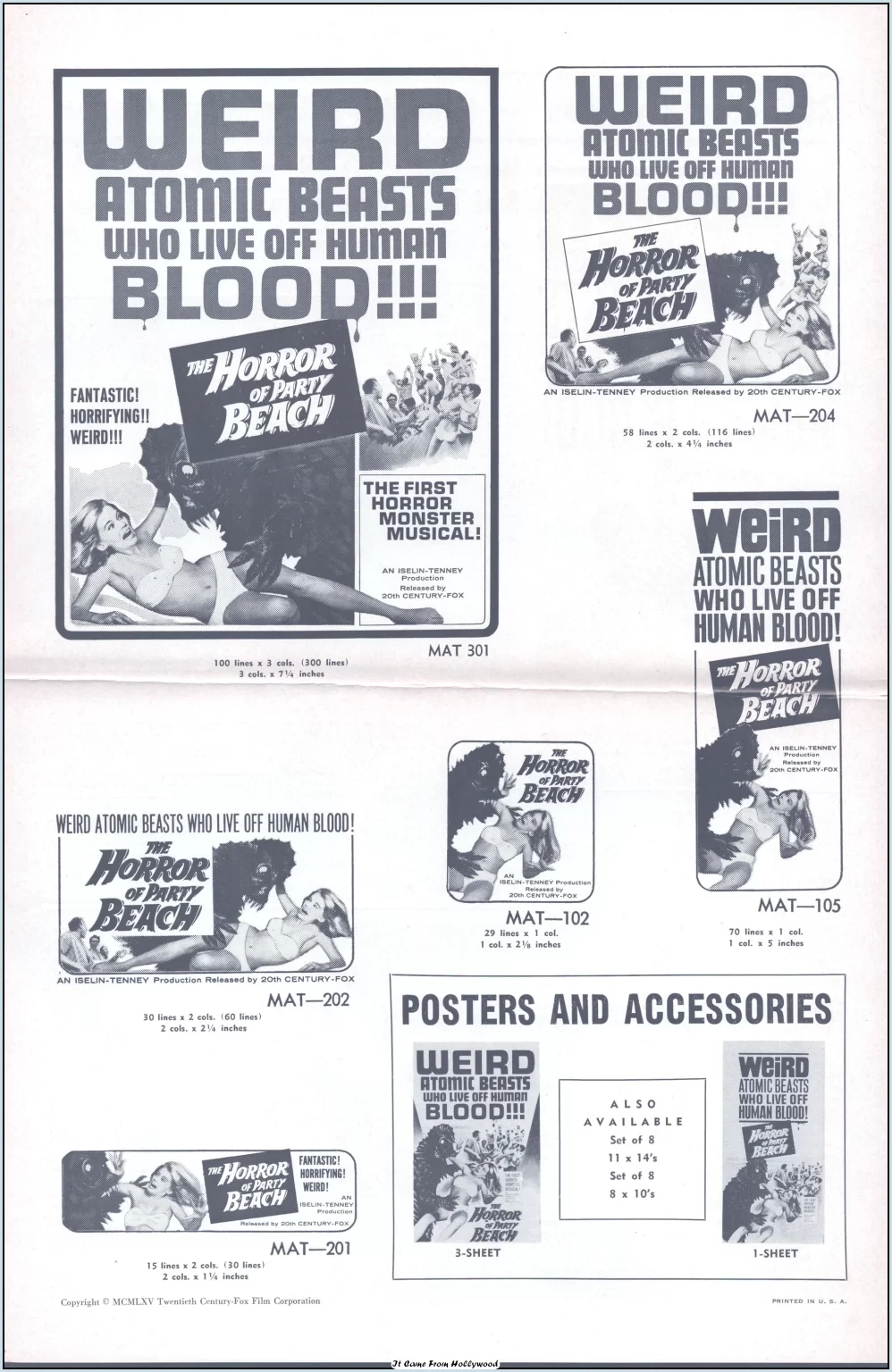 horror of party beach and curse of the living corpse double bill pressbook horror of party beach and curse of the living corpse double bill pressbook