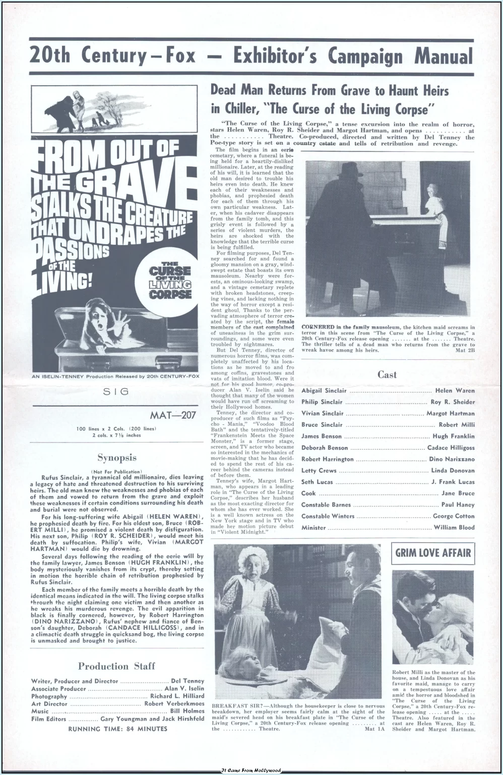 horror of party beach and curse of the living corpse double bill pressbook horror of party beach and curse of the living corpse double bill pressbook