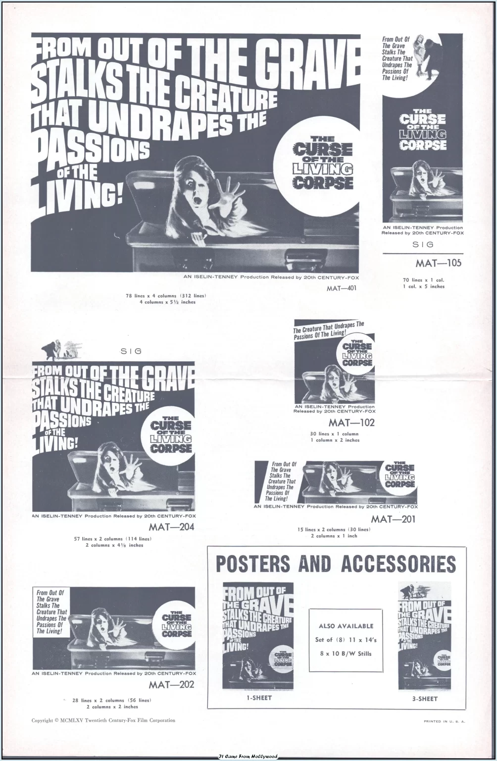 horror of party beach and curse of the living corpse double bill pressbook horror of party beach and curse of the living corpse double bill pressbook