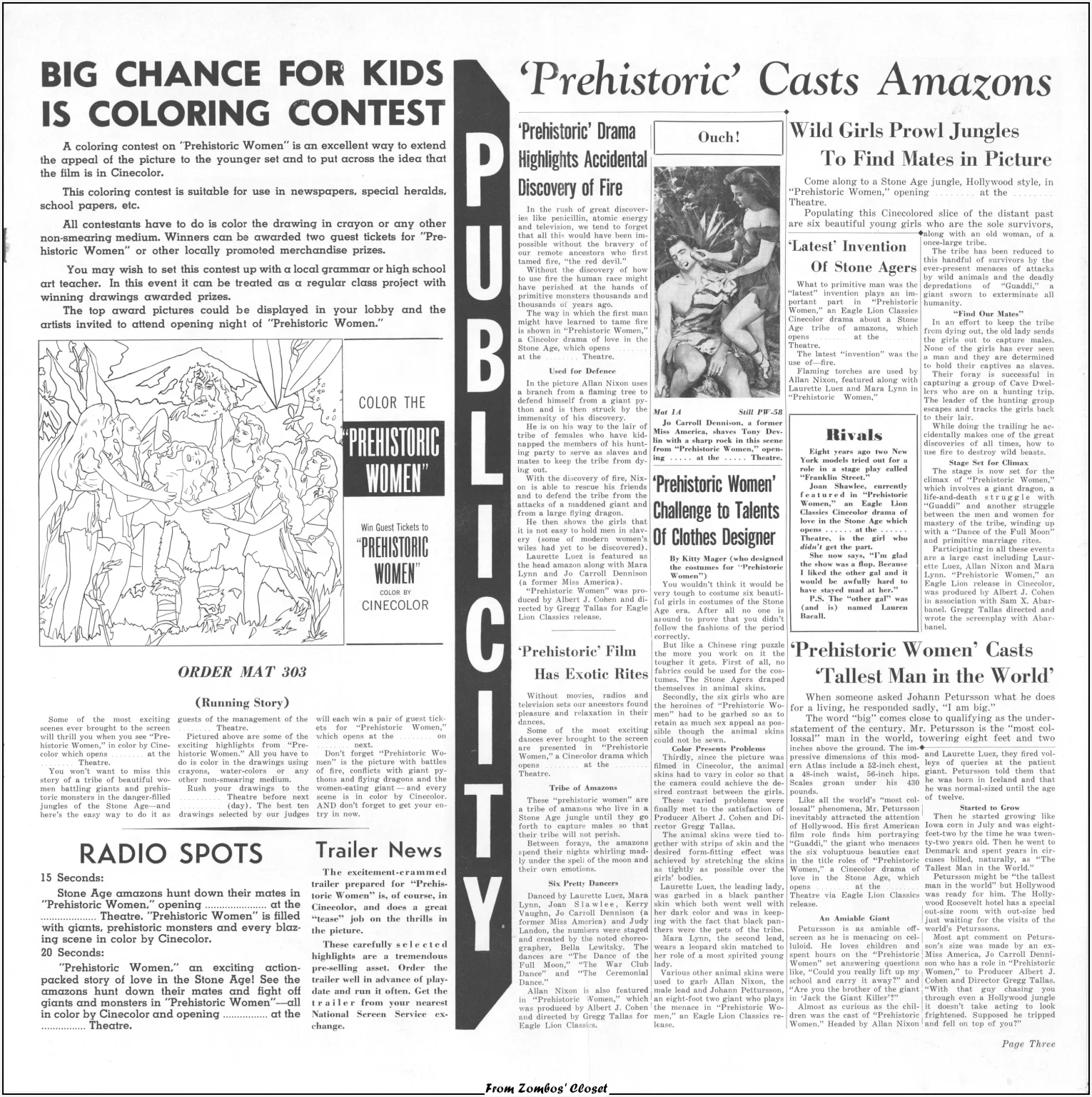 Prehistoric Women 1950 pressbook