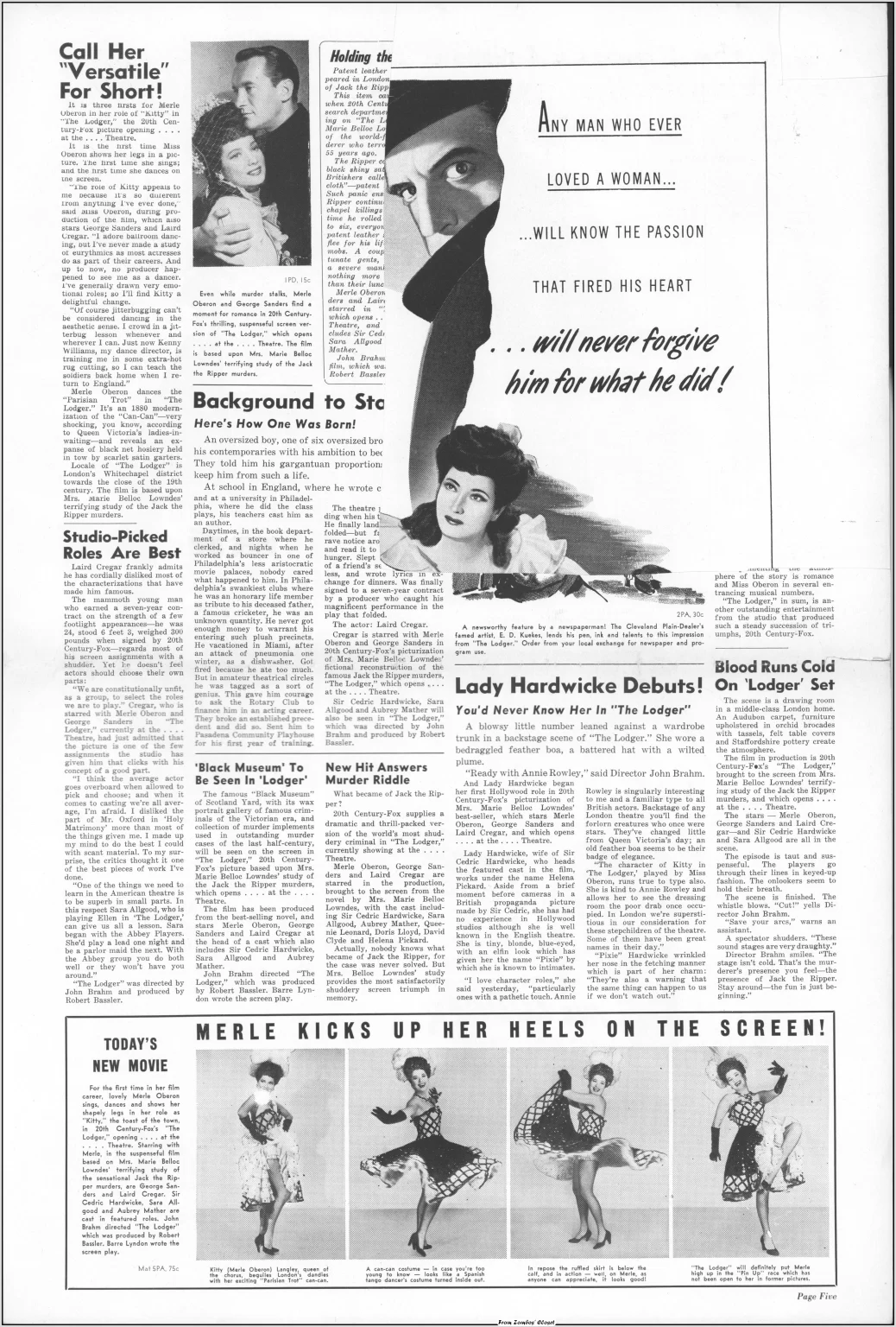 The Lodger 1944 movie pressbook The Lodger 1944 movie pressbook