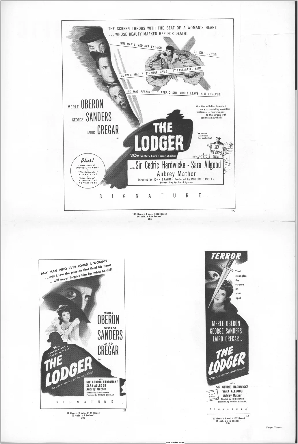 The Lodger 1944 movie pressbook The Lodger 1944 movie pressbook