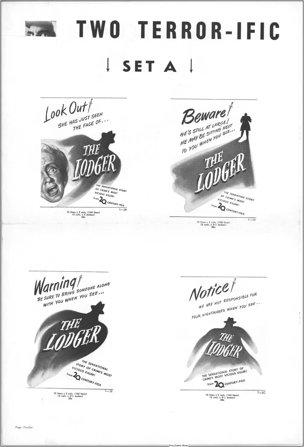 The Lodger 1944 movie pressbook The Lodger 1944 movie pressbook