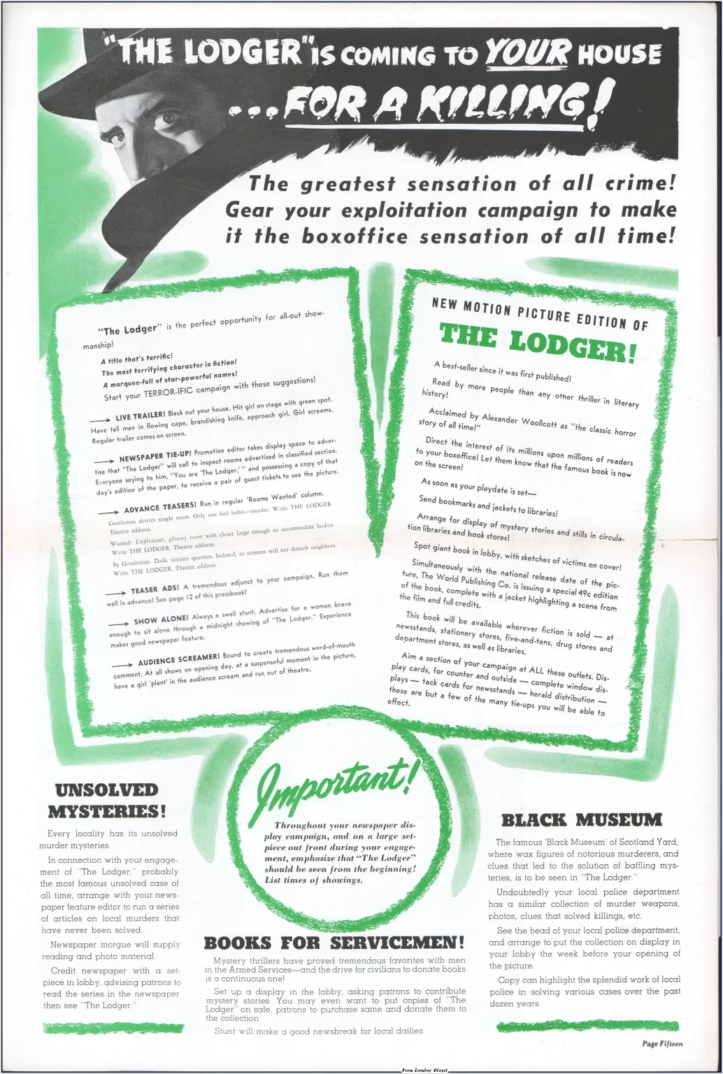 The Lodger 1944 movie pressbook The Lodger 1944 movie pressbook