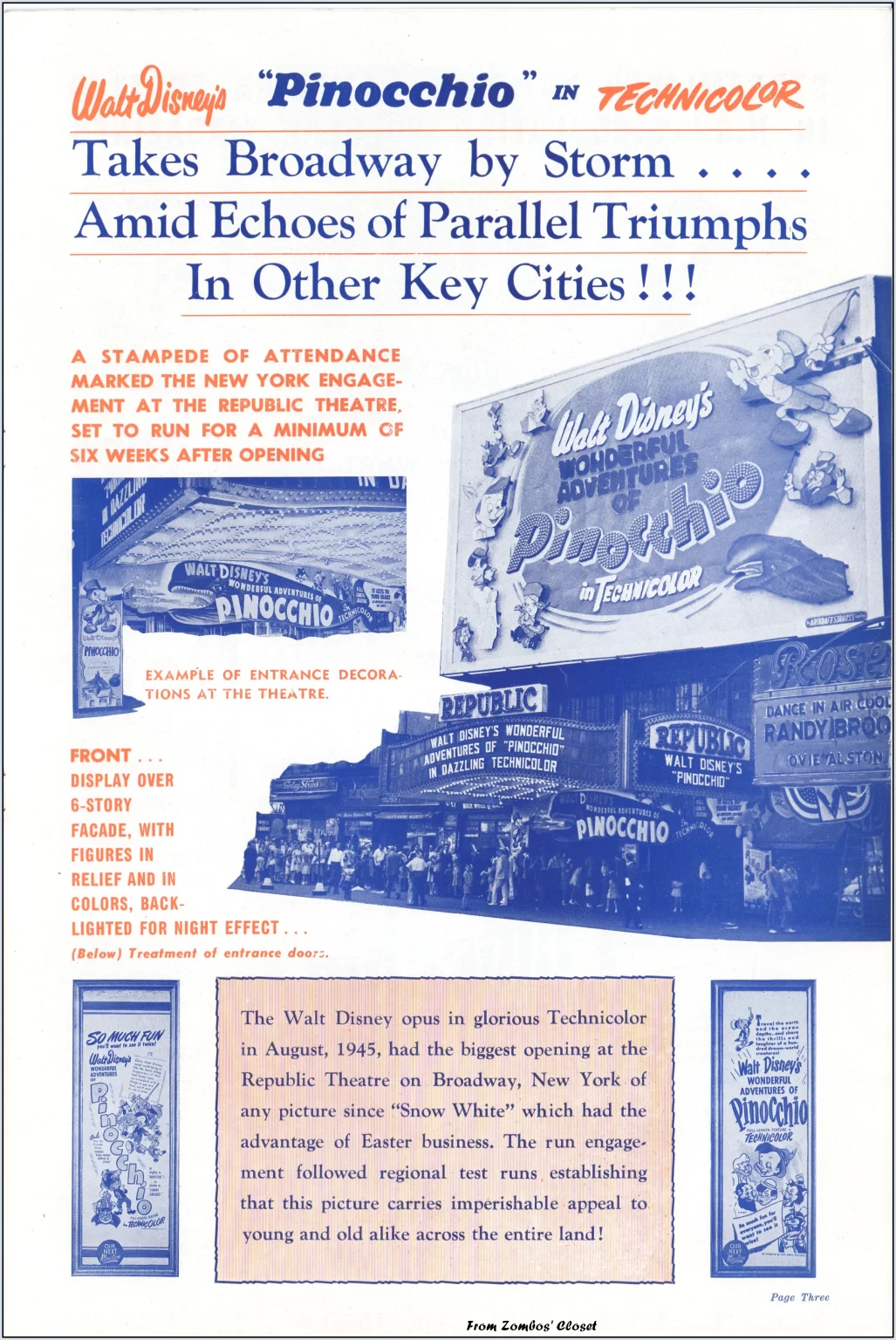 Pinocchio 1945 re-release pressbook Pinocchio 1945 re-release pressbook