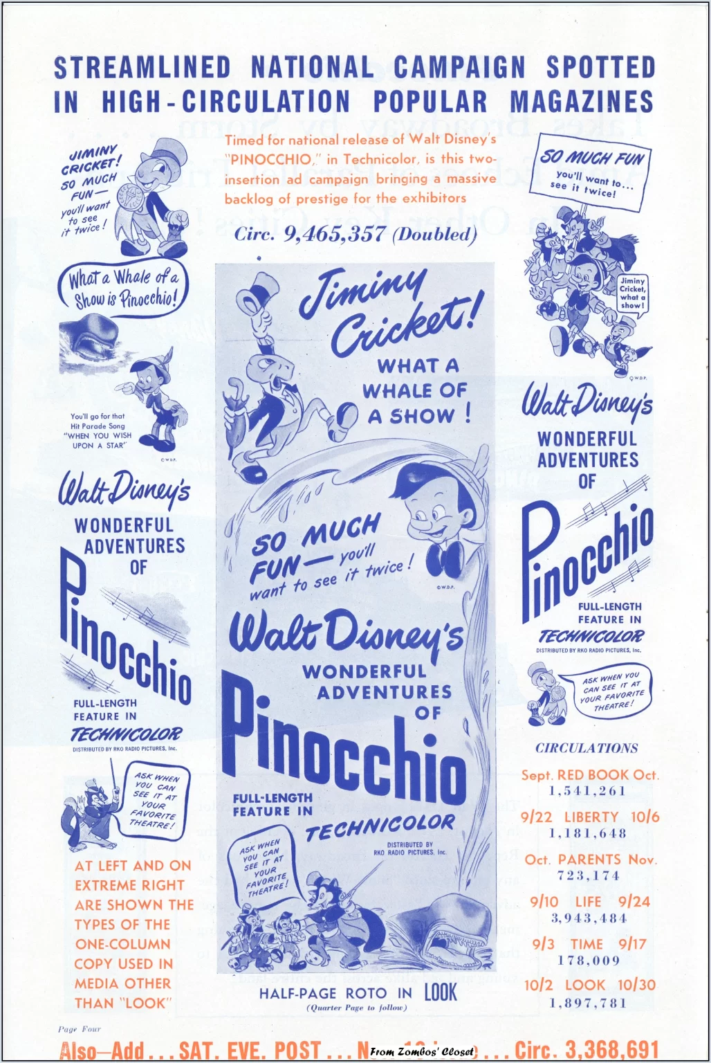 Pinocchio 1945 re-release pressbook Pinocchio 1945 re-release pressbook