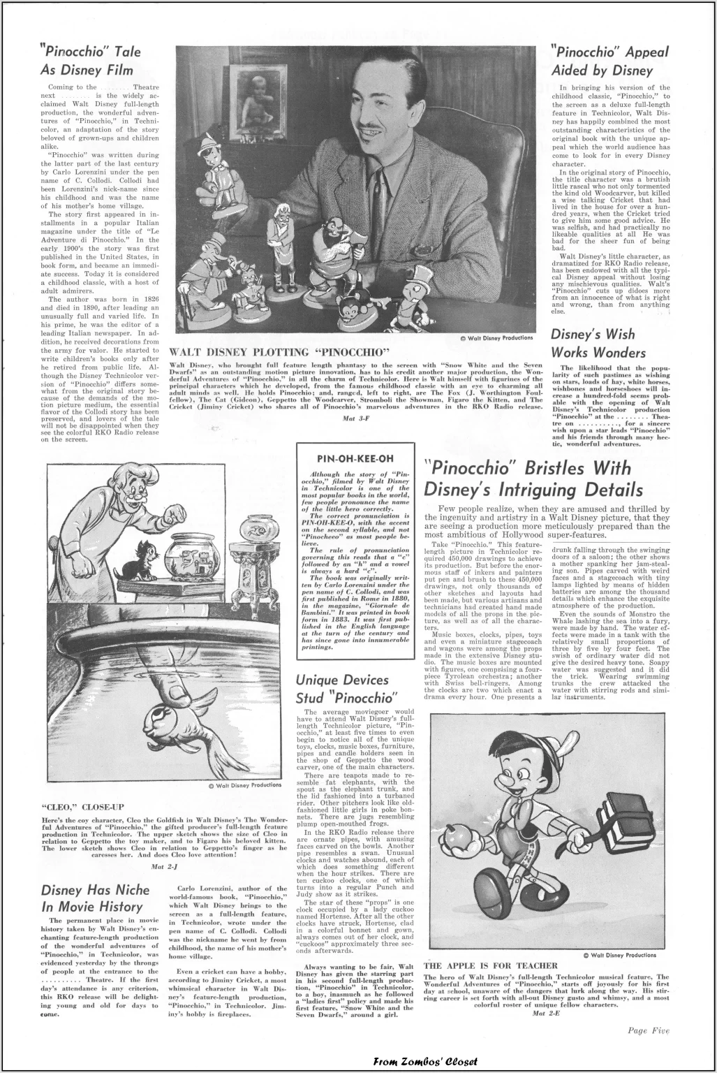 Pinocchio 1945 re-release pressbook Pinocchio 1945 re-release pressbook