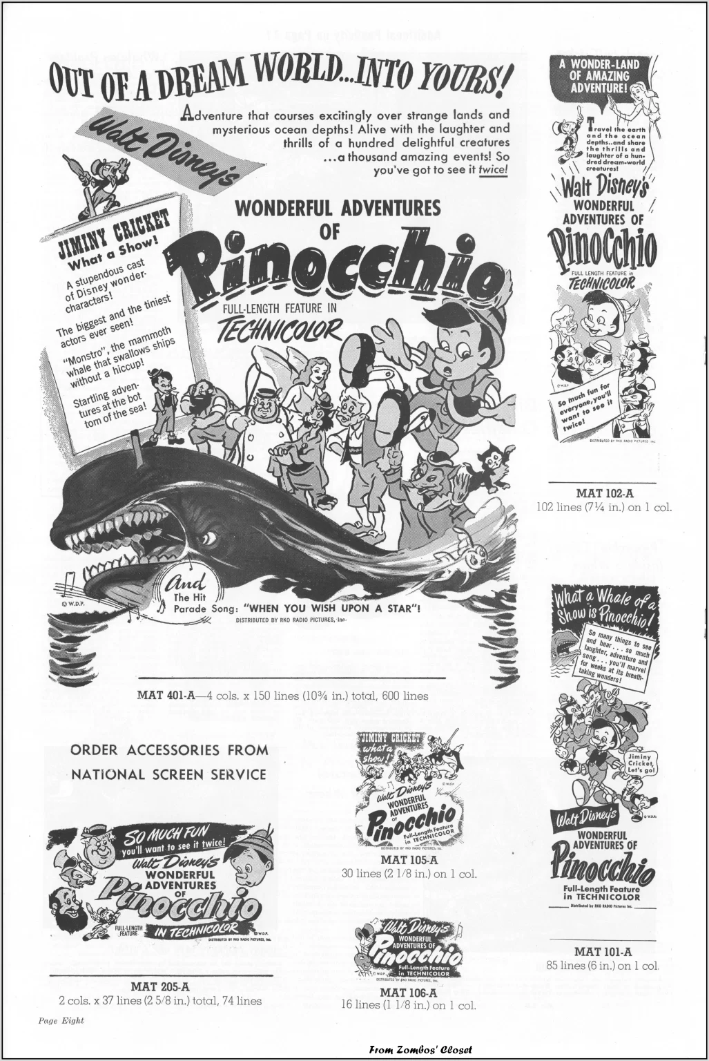 Pinocchio 1945 re-release pressbook Pinocchio 1945 re-release pressbook