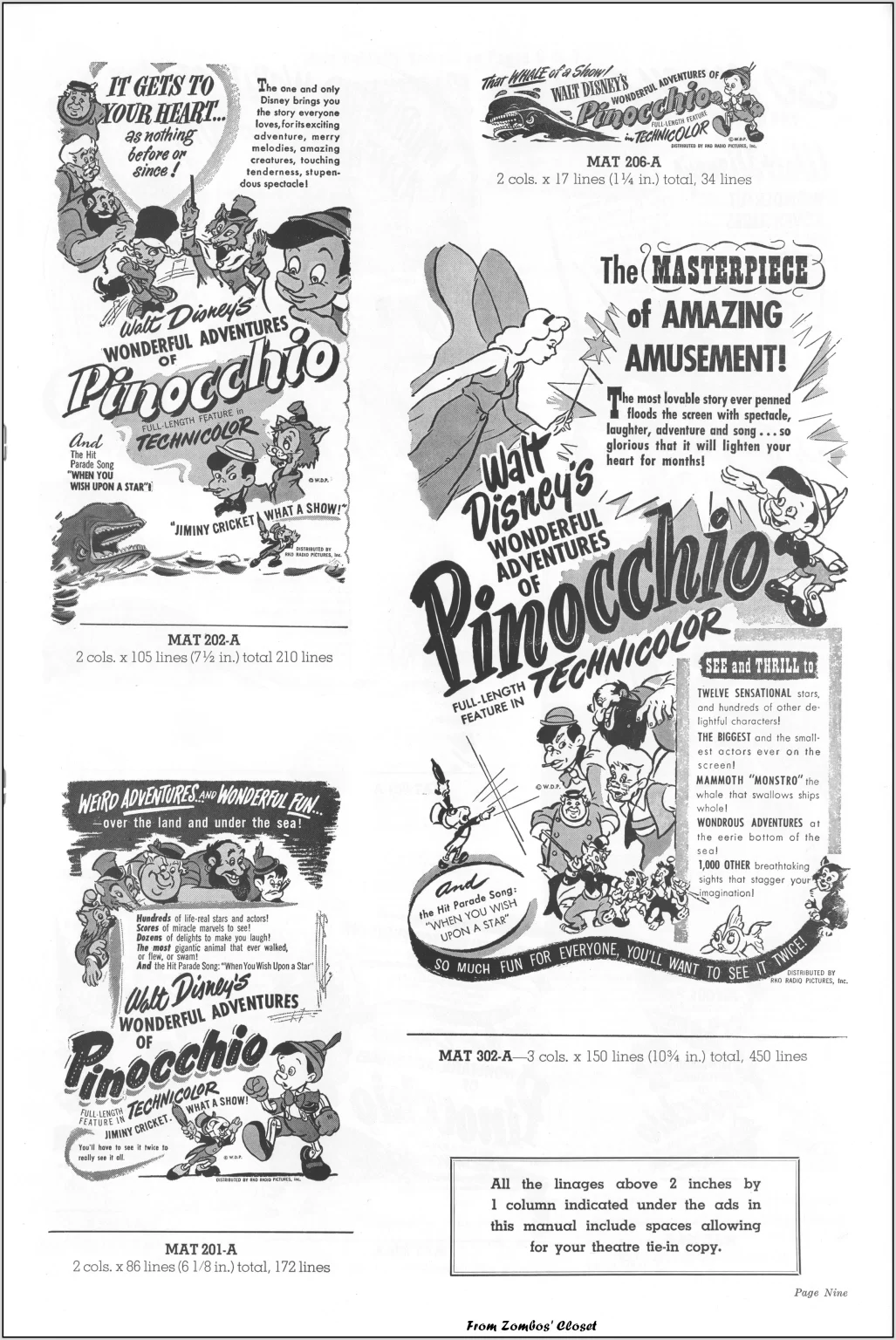 Pinocchio 1945 re-release pressbook Pinocchio 1945 re-release pressbook