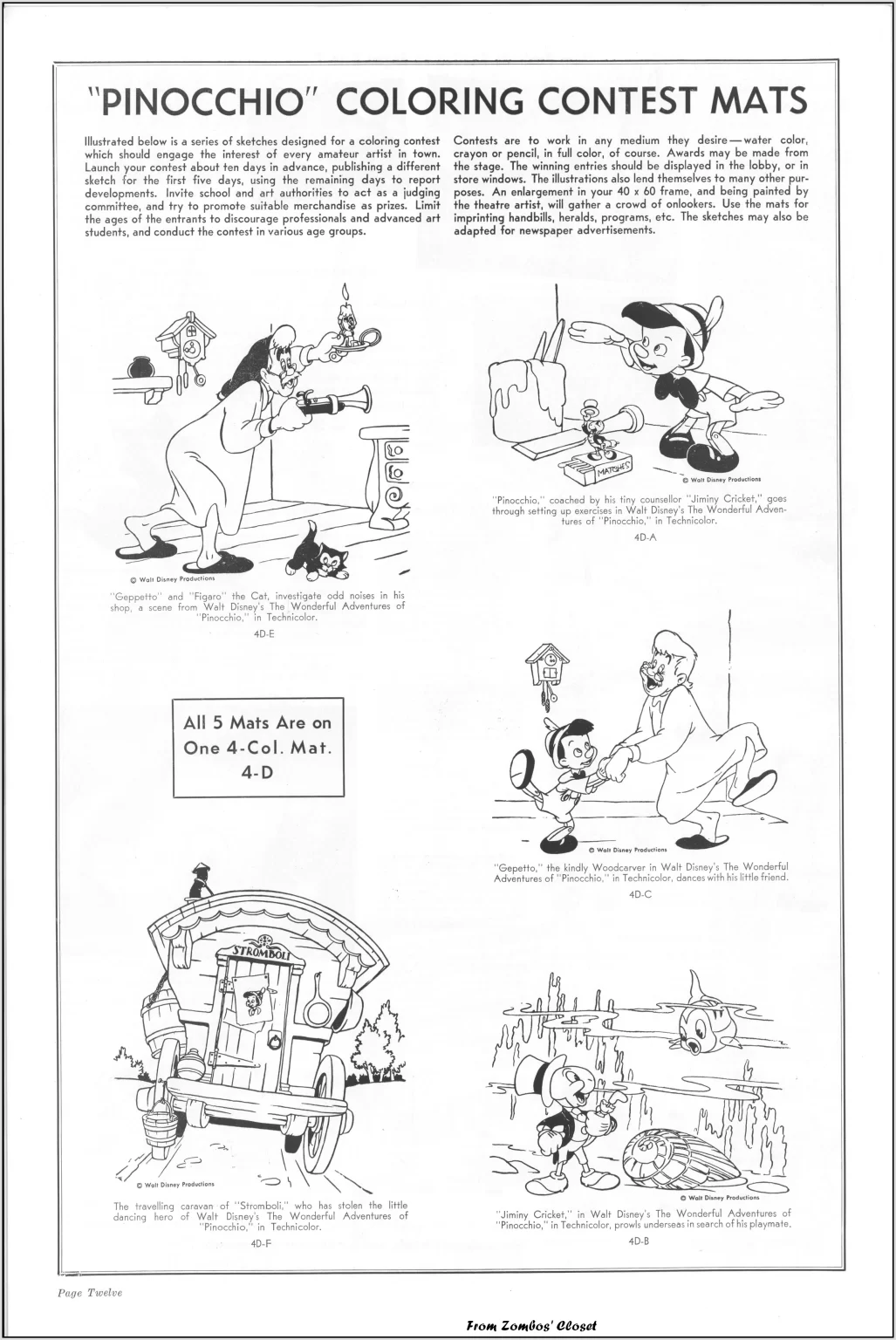 Pinocchio 1945 re-release pressbook Pinocchio 1945 re-release pressbook