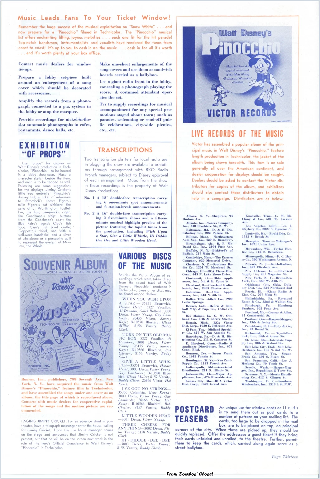 Pinocchio 1945 re-release pressbook Pinocchio 1945 re-release pressbook