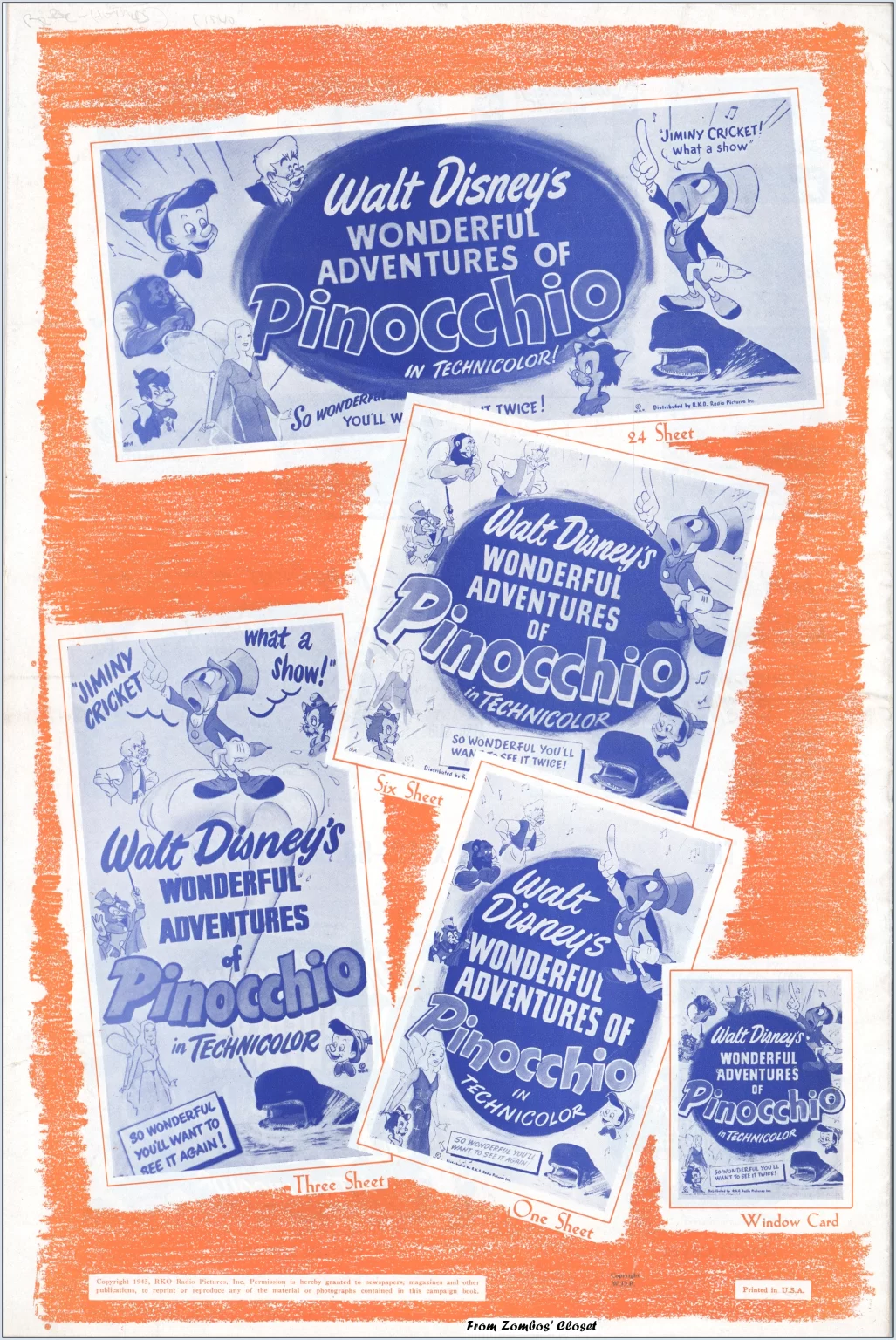 Pinocchio 1945 re-release pressbook Pinocchio 1945 re-release pressbook