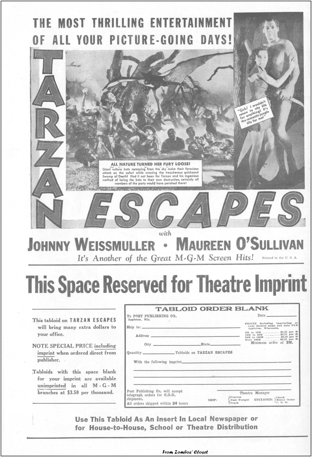 Tarzan Escapes Movie Herald