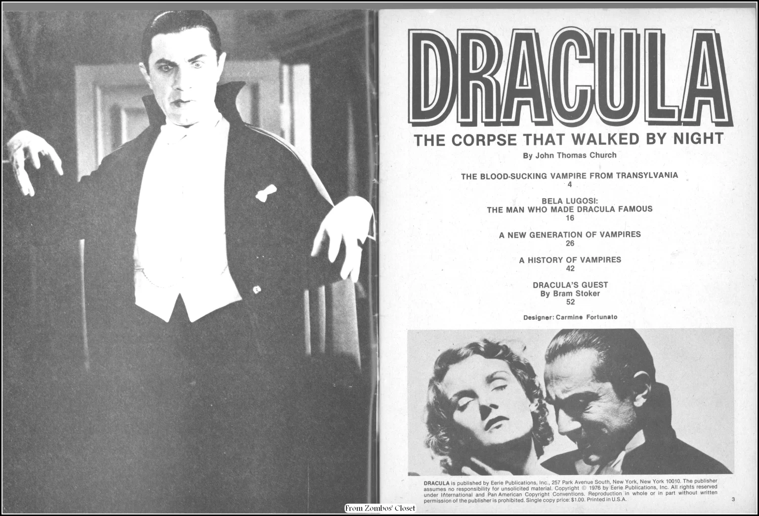 Dracula Classic Magazine, Eerie Publications, 1976 Dracula Classic Magazine, Eerie Publications, 1976