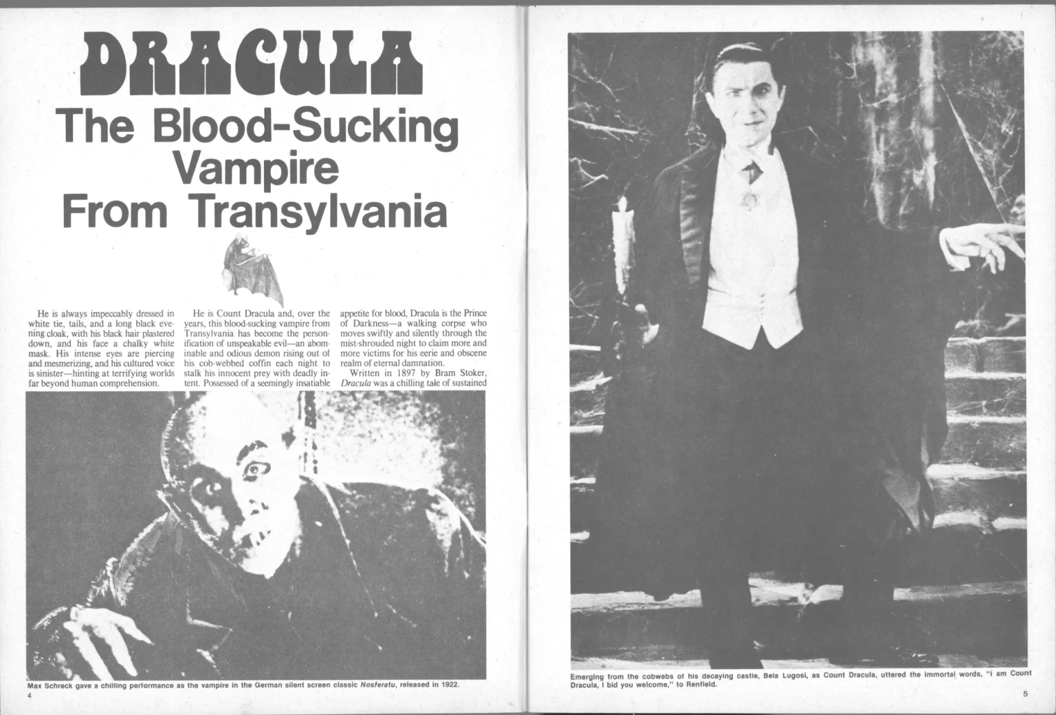 Dracula Classic Magazine, Eerie Publications, 1976 Dracula Classic Magazine, Eerie Publications, 1976