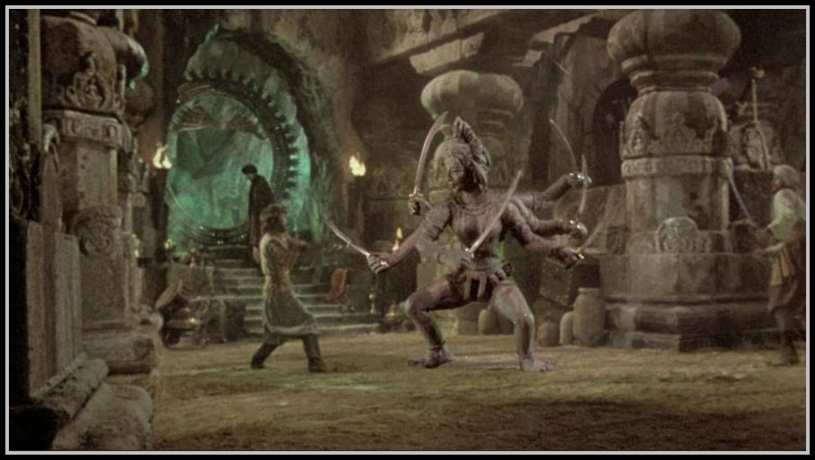 Dynarama at work! The fight with Kali. Ray likes animating multiple appendages in sword fights! Dynarama at work! The fight with Kali. Ray likes animating multiple appendages in sword fights!