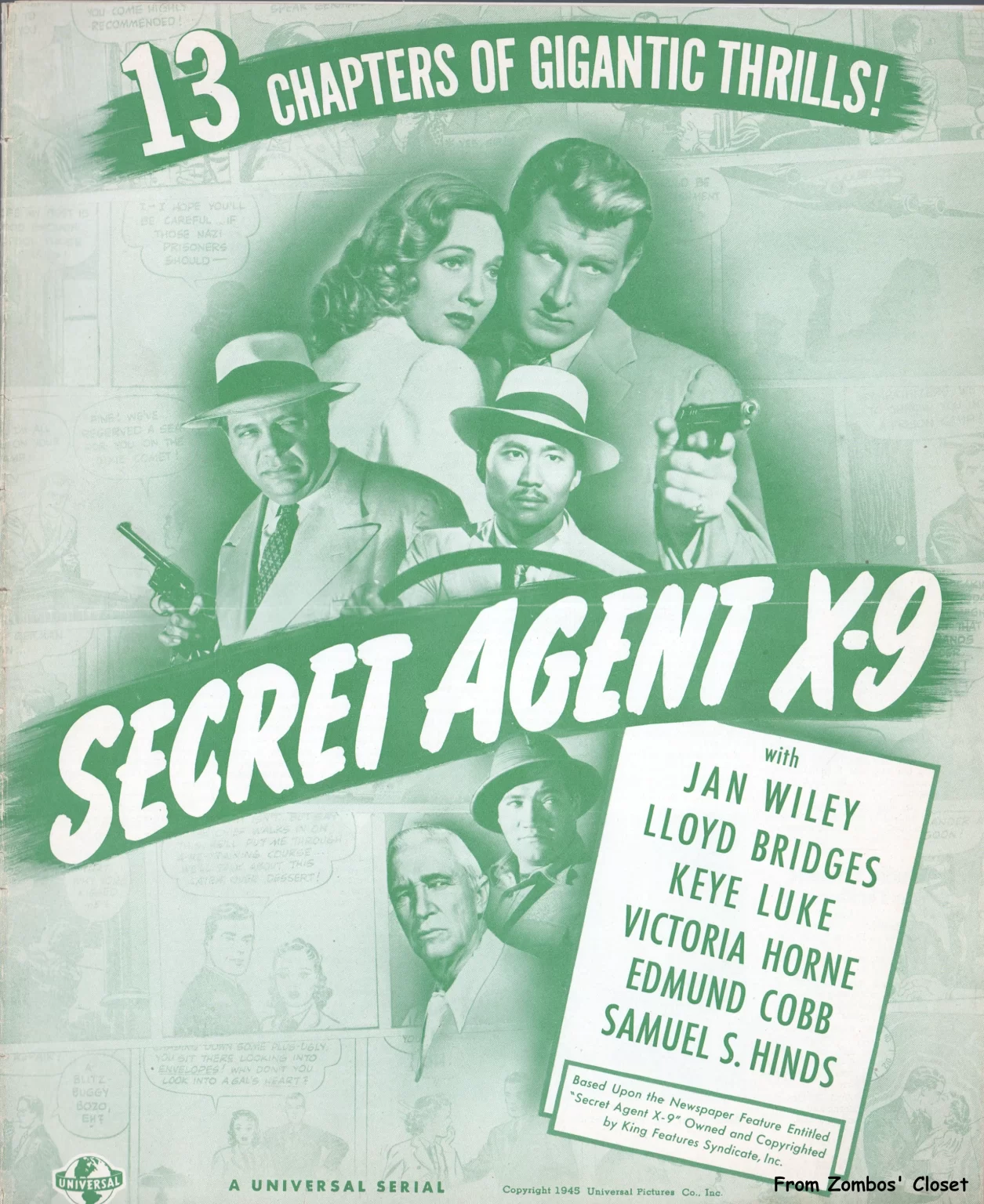 Secret Agent x-9 movie serial pressbook, 1945 Secret Agent x-9 movie serial pressbook, 1945