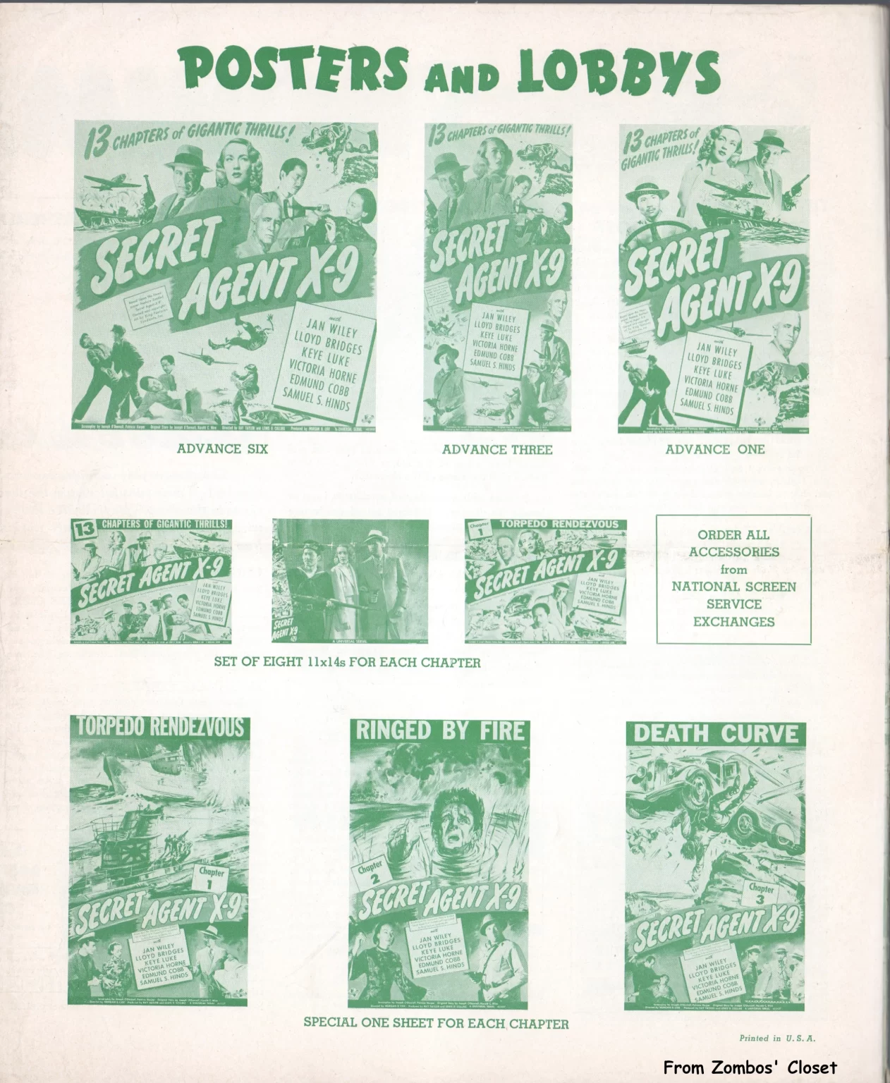 Secret Agent x-9 movie serial pressbook, 1945 Secret Agent x-9 movie serial pressbook, 1945