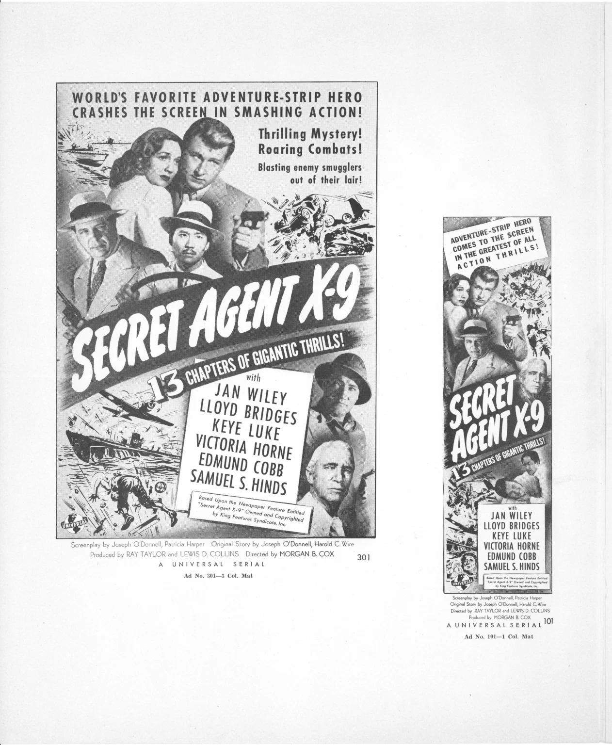 Secret Agent x-9 movie serial pressbook, 1945 Secret Agent x-9 movie serial pressbook, 1945