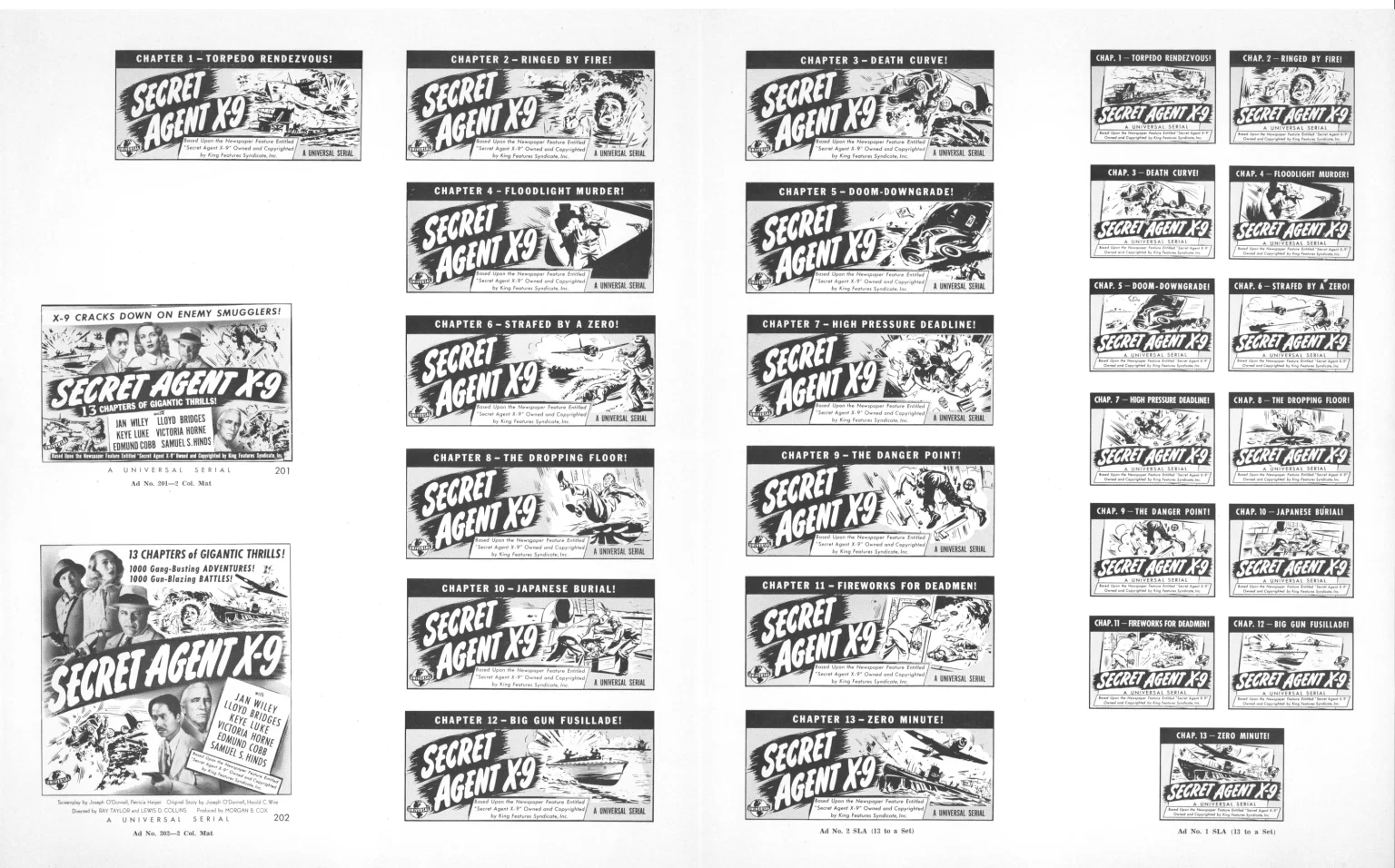 Secret Agent x-9 movie serial pressbook, 1945 Secret Agent x-9 movie serial pressbook, 1945