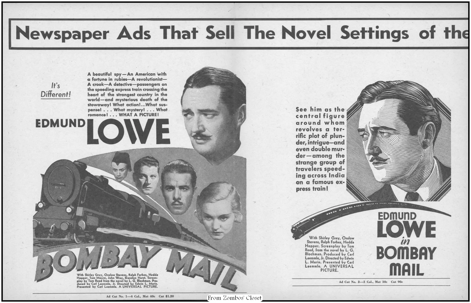 Bombay Mail 1934 Movie Pressbook Supplement