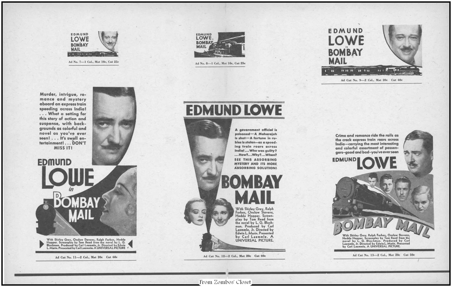 Bombay Mail 1934 Movie Pressbook Supplement