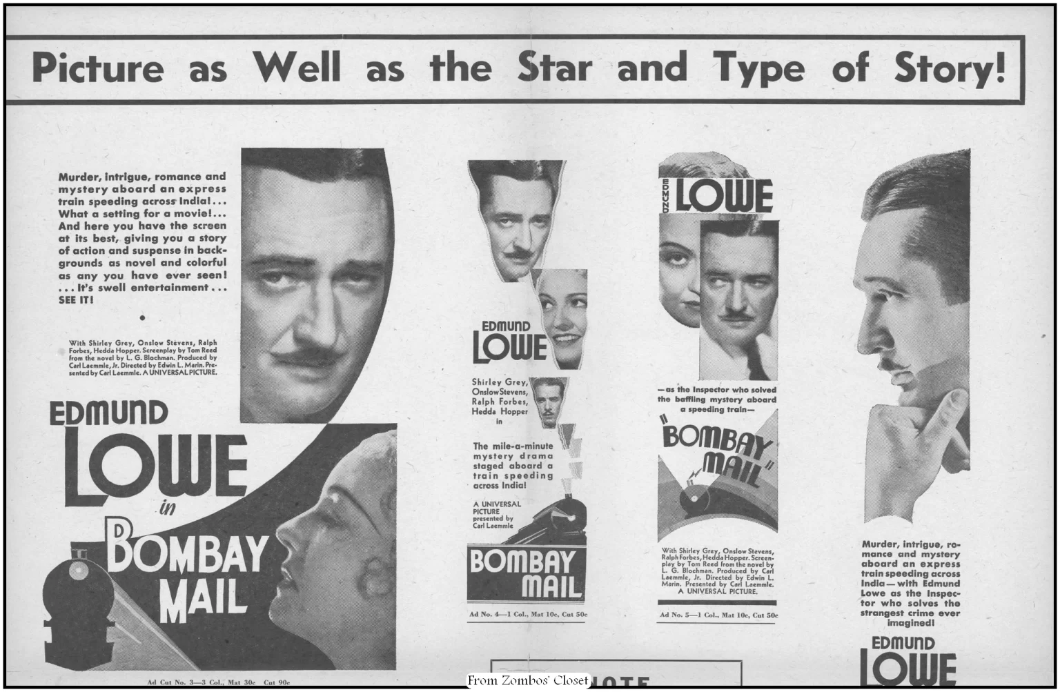 Bombay Mail 1934 Movie Pressbook Supplement