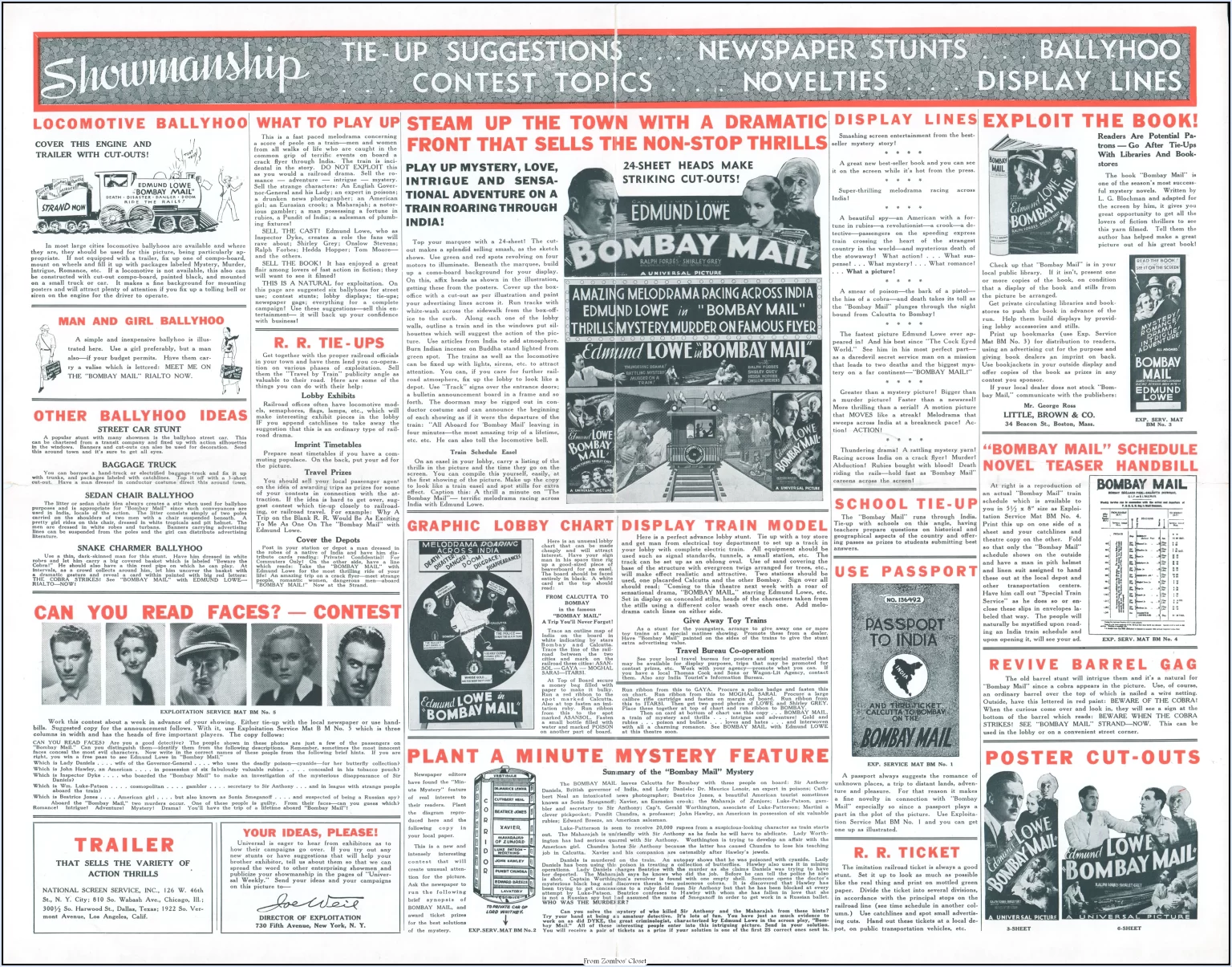 Bombay Mail 1934 Movie Pressbook