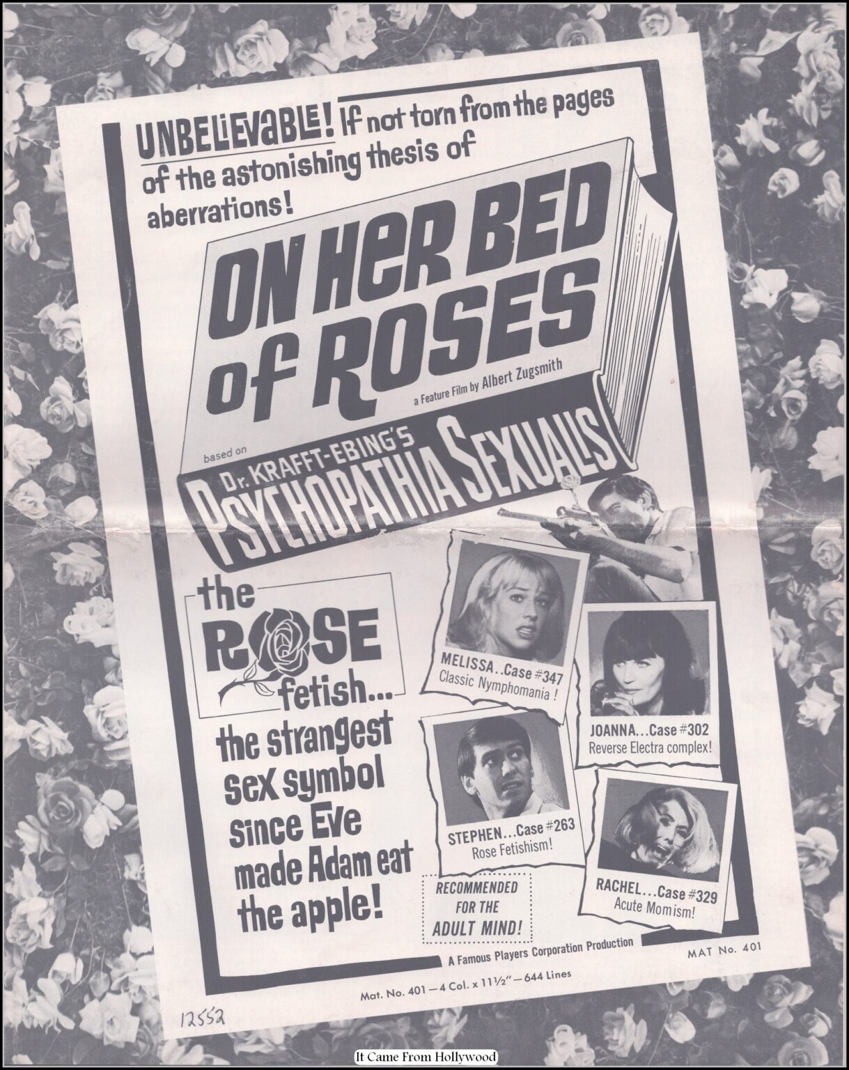 On Her Bed of Roses 1966) movie pressbook