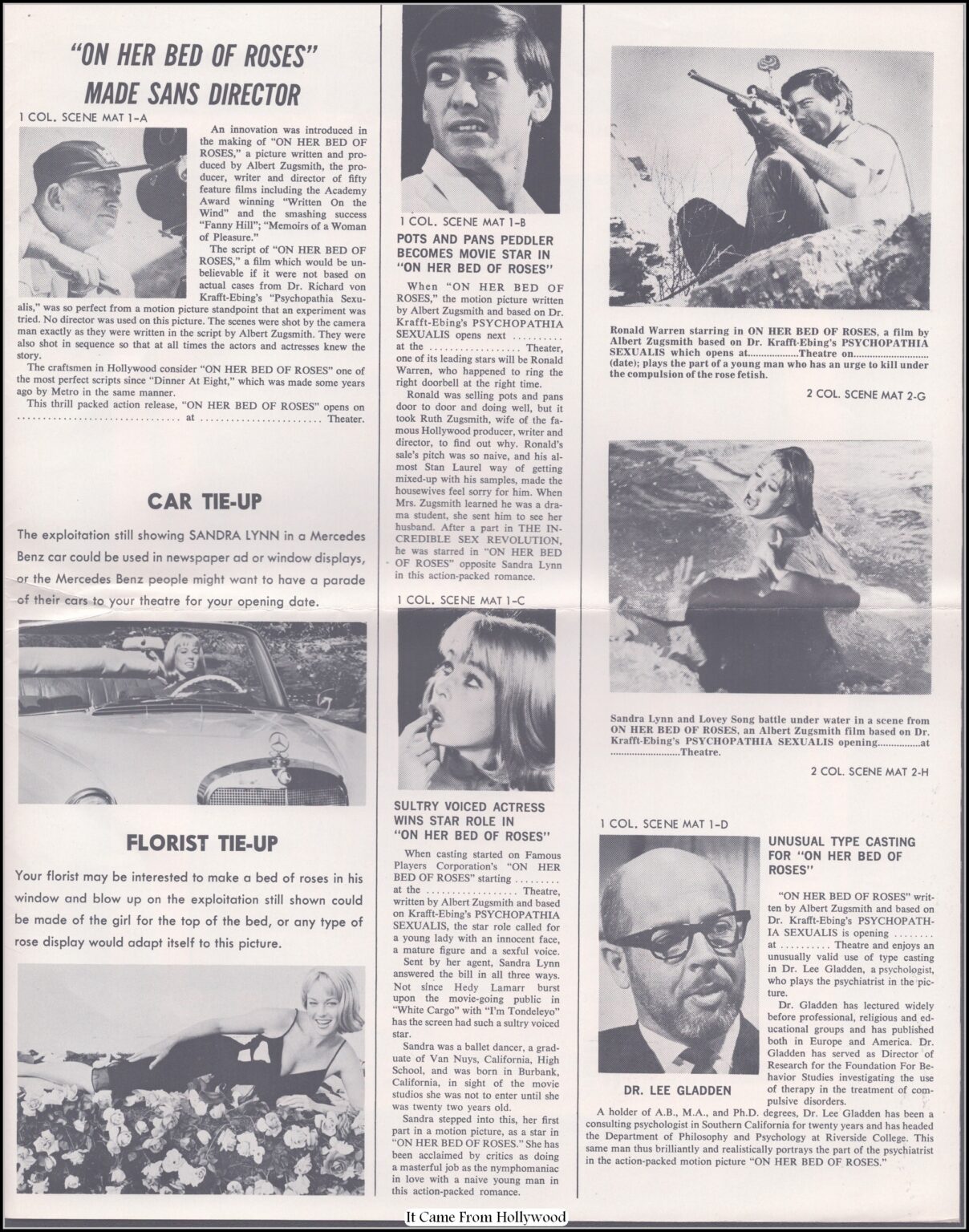 On Her Bed of Roses 1966) movie pressbook On Her Bed of Roses 1966) movie pressbook