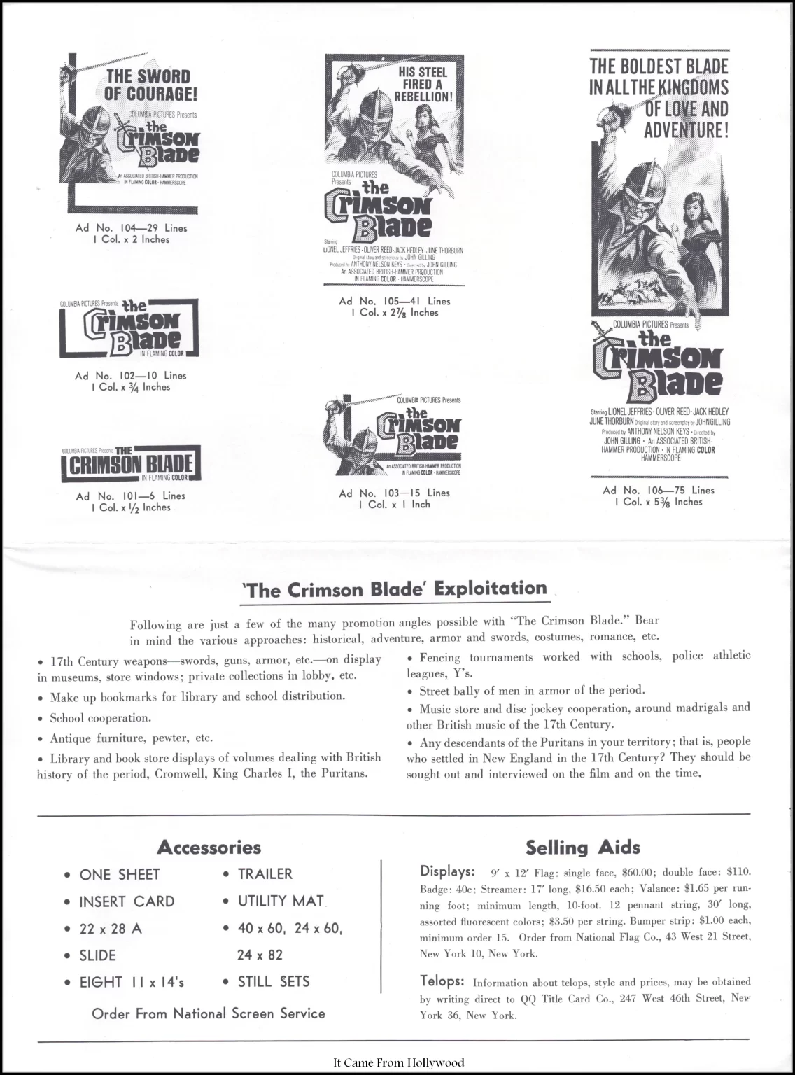 The Crimson Blade movie pressbook