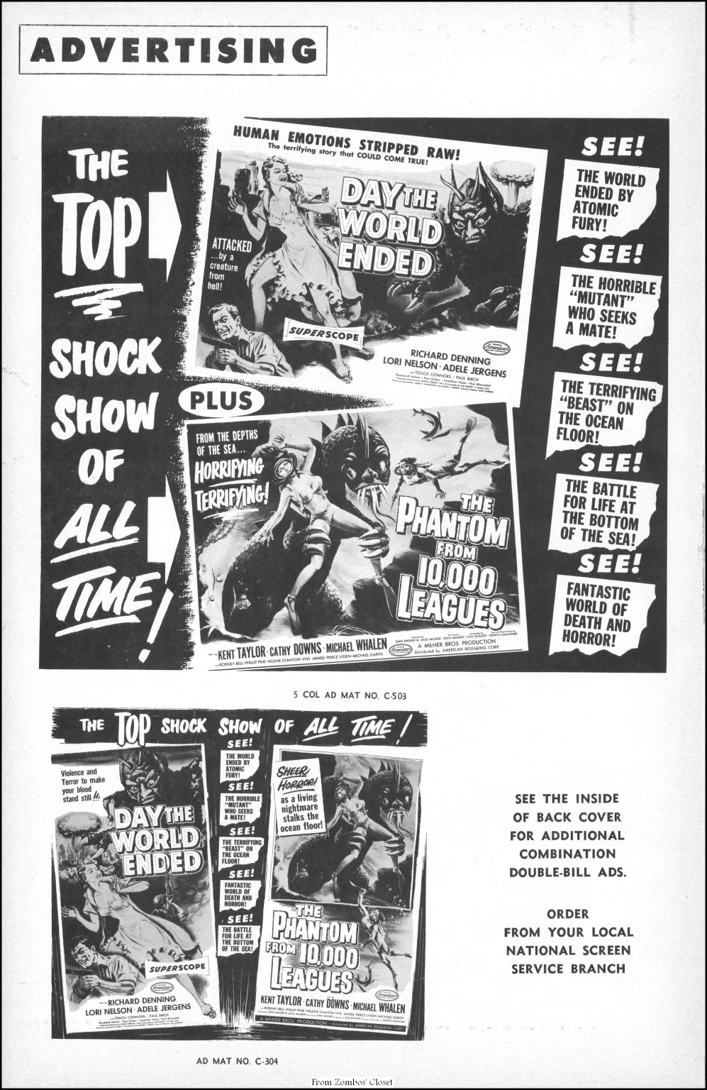 Day the World Ended and Phantom from 10000 Leagues pressbook Day the World Ended and Phantom from 10000 Leagues pressbook